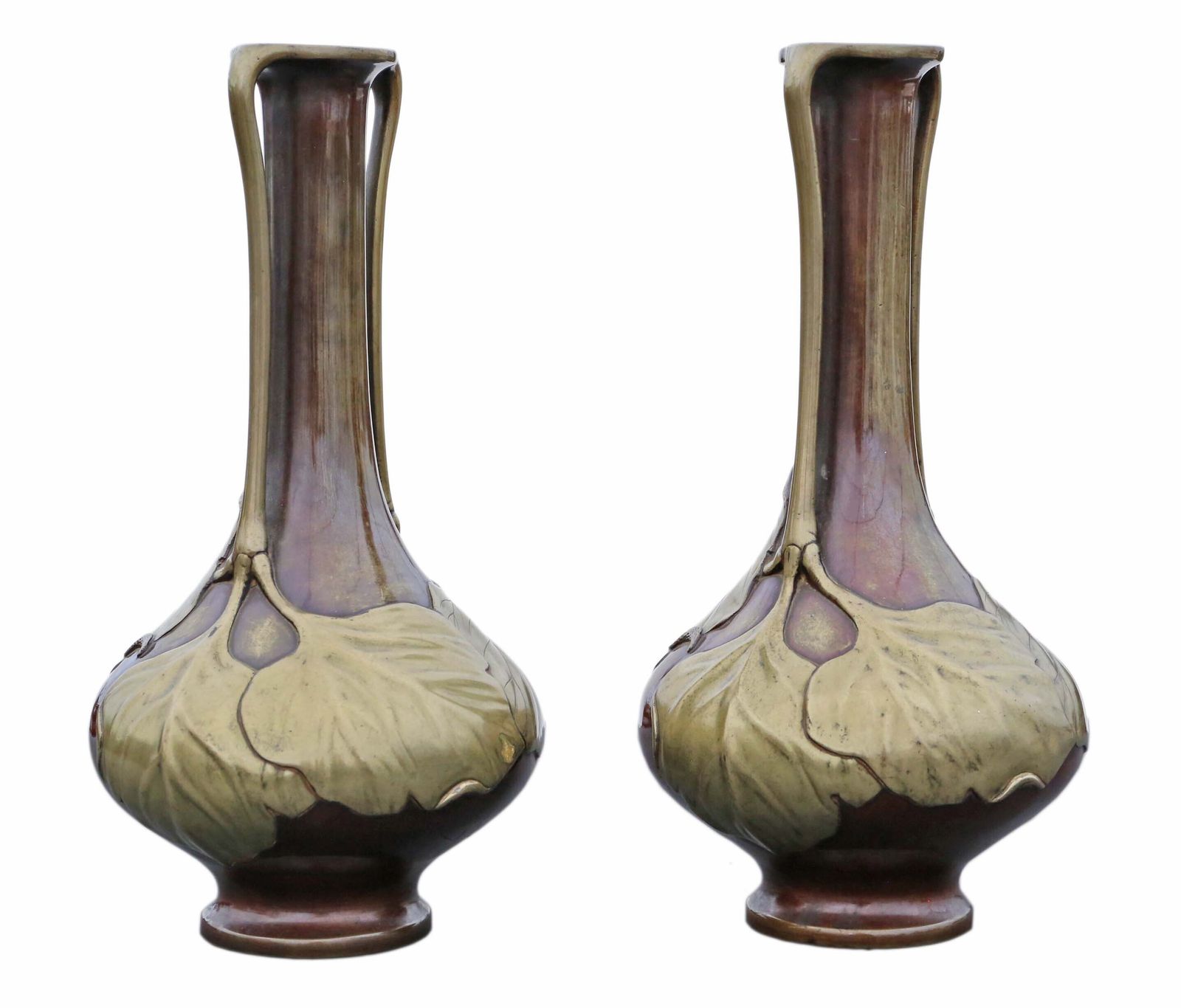 Pair Of Large Fine Quality Japanese Meiji Mixed Metal Vases   Antique, C.1910 photo furniture