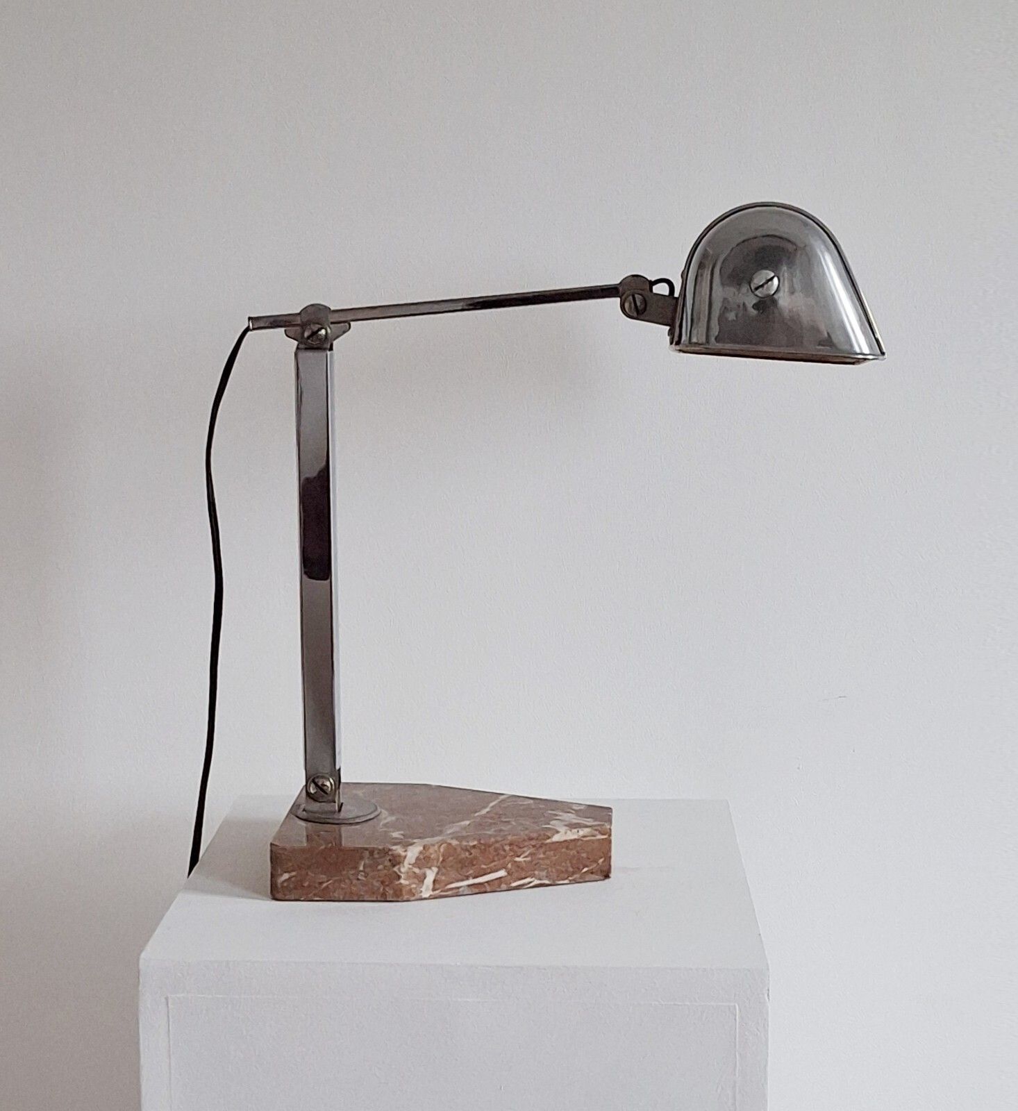 photo furniture Art Deco Chrome Bankers Lamp Marble Base Bauhaus