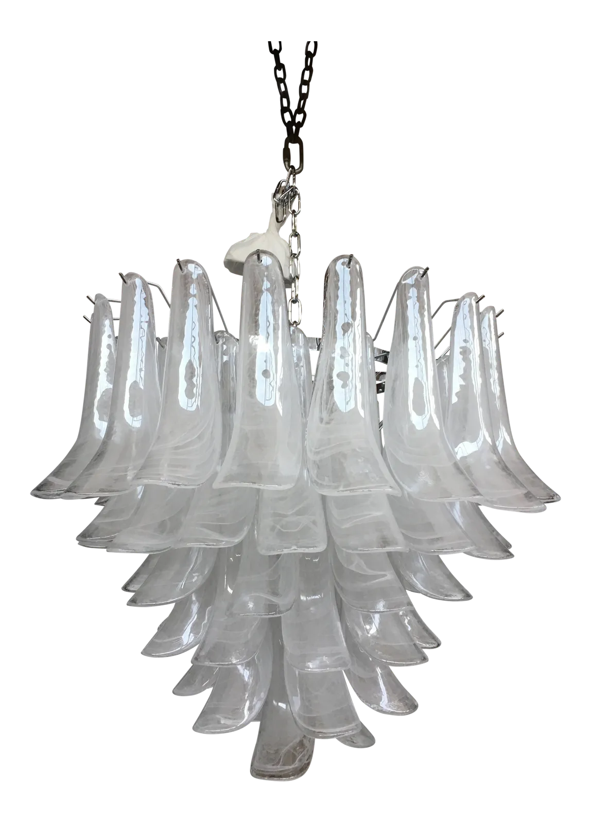 Contemporary Murano Glass Chandelier Italian Sella Alabastro photo for sale