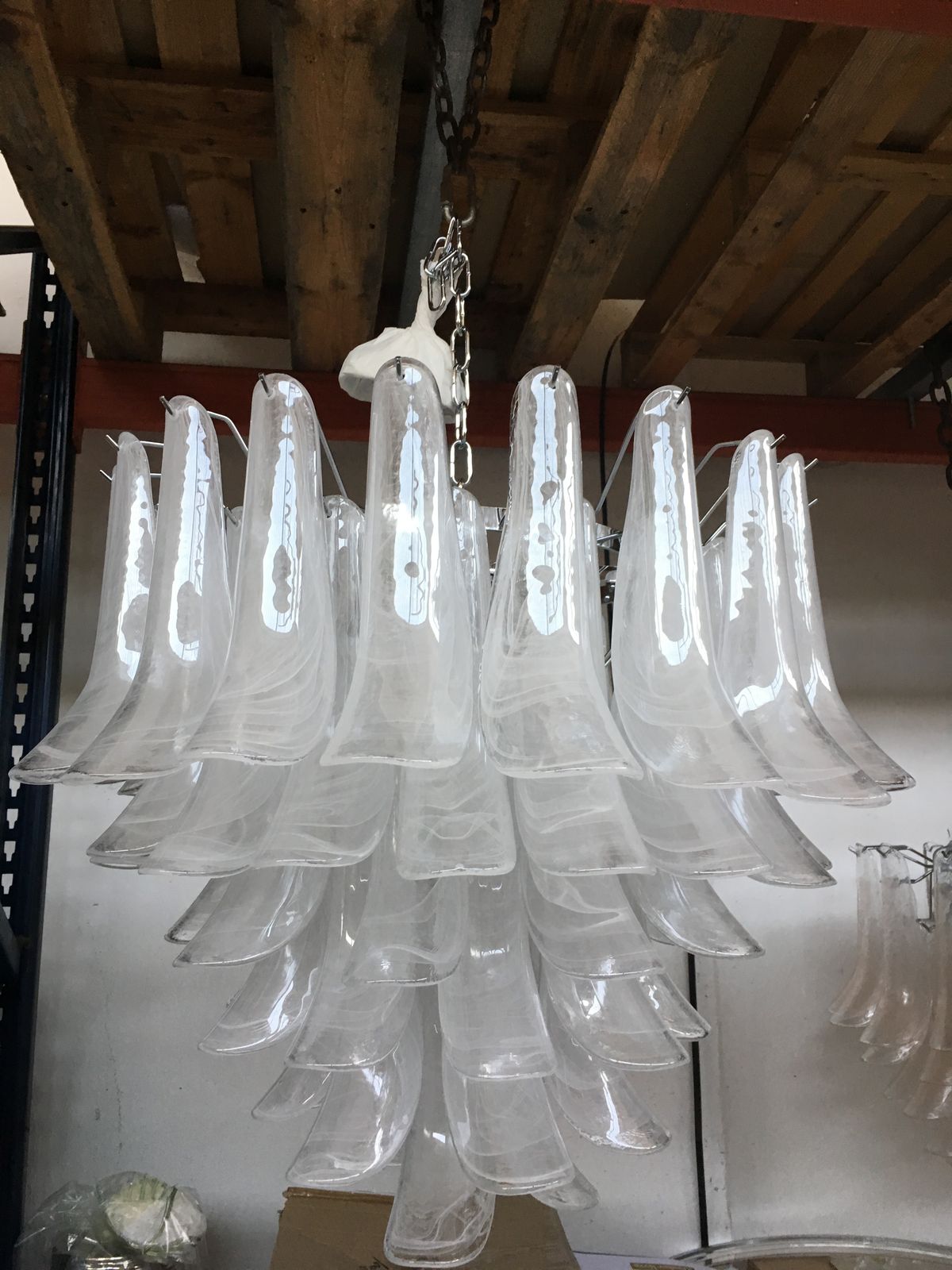 Contemporary Murano Glass Chandelier Italian Sella Alabastro photo 5713.0