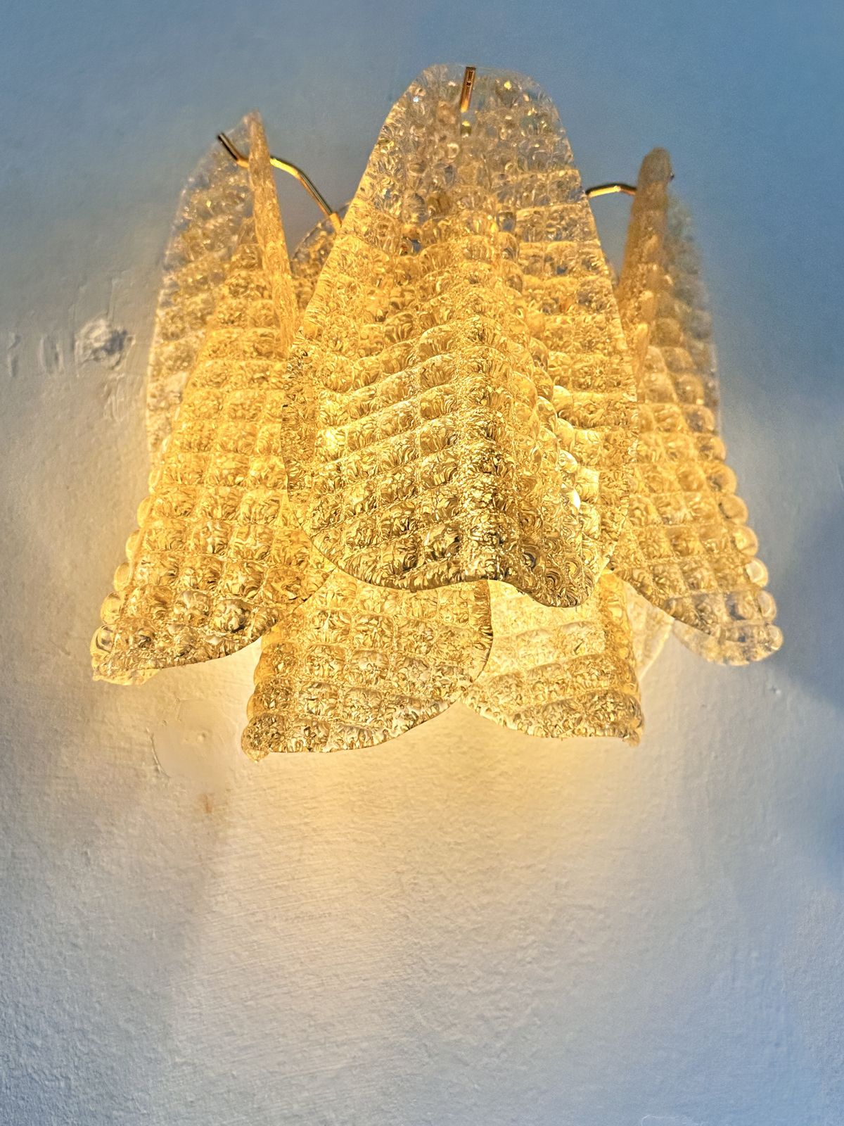 Contemporary Modern Gold "Granigli" "Rondini" Murano Glass Wall Sconces.Set Of Two. photo Lighting