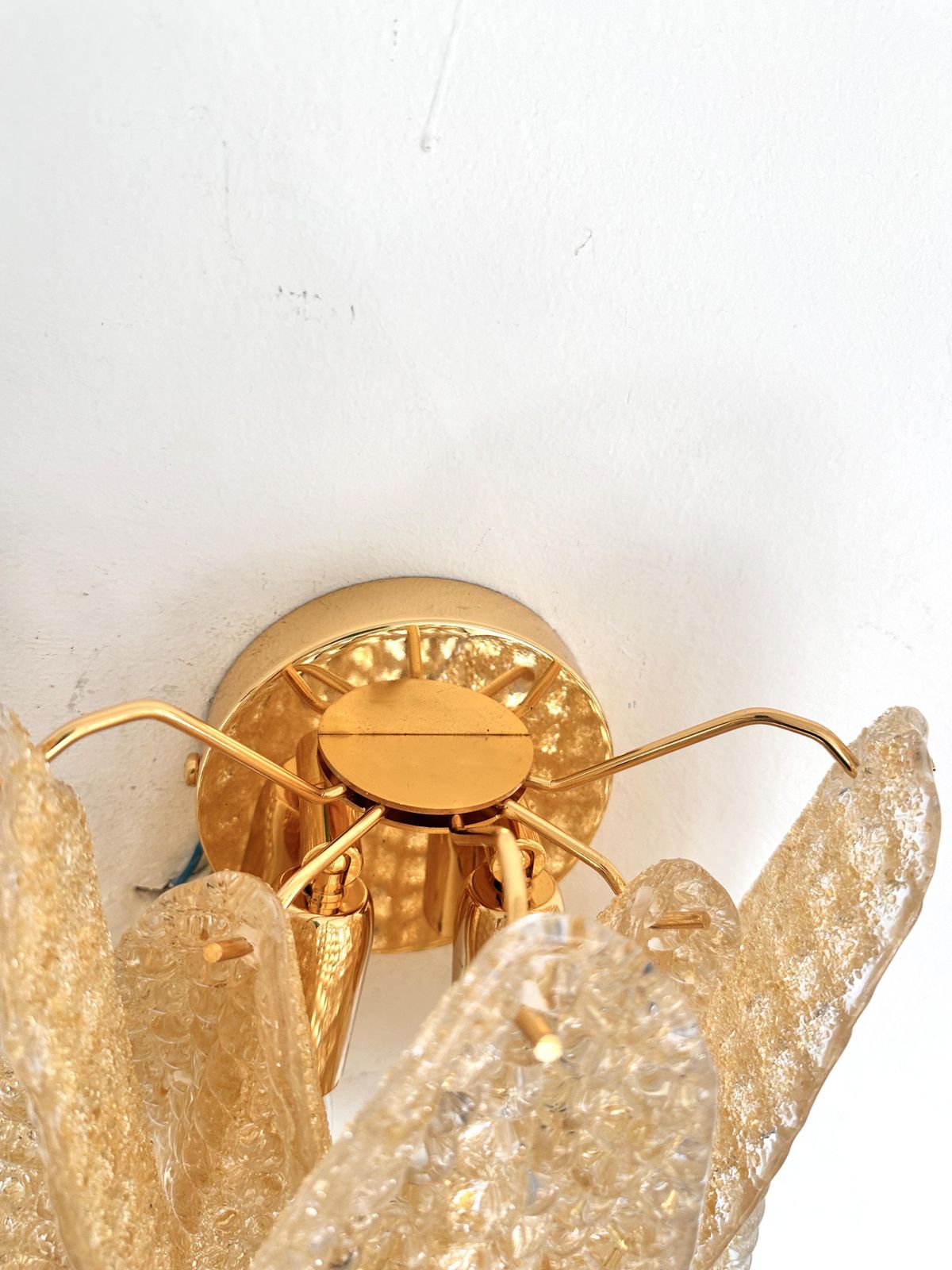 Contemporary Modern Gold "Granigli" "Rondini" Murano Glass Wall Sconces.Set Of Two. photo buy