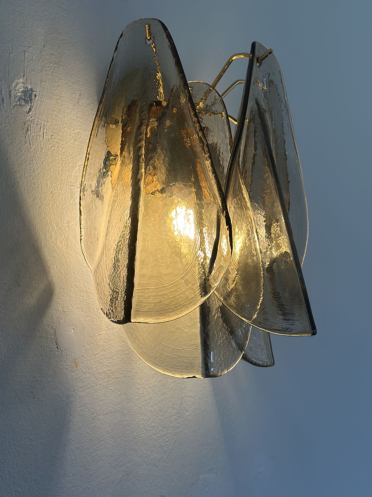 photo furniture Contemporary Modern Smoked Fumè "Rondini" Murano Wall Sconces  Set Of Two
