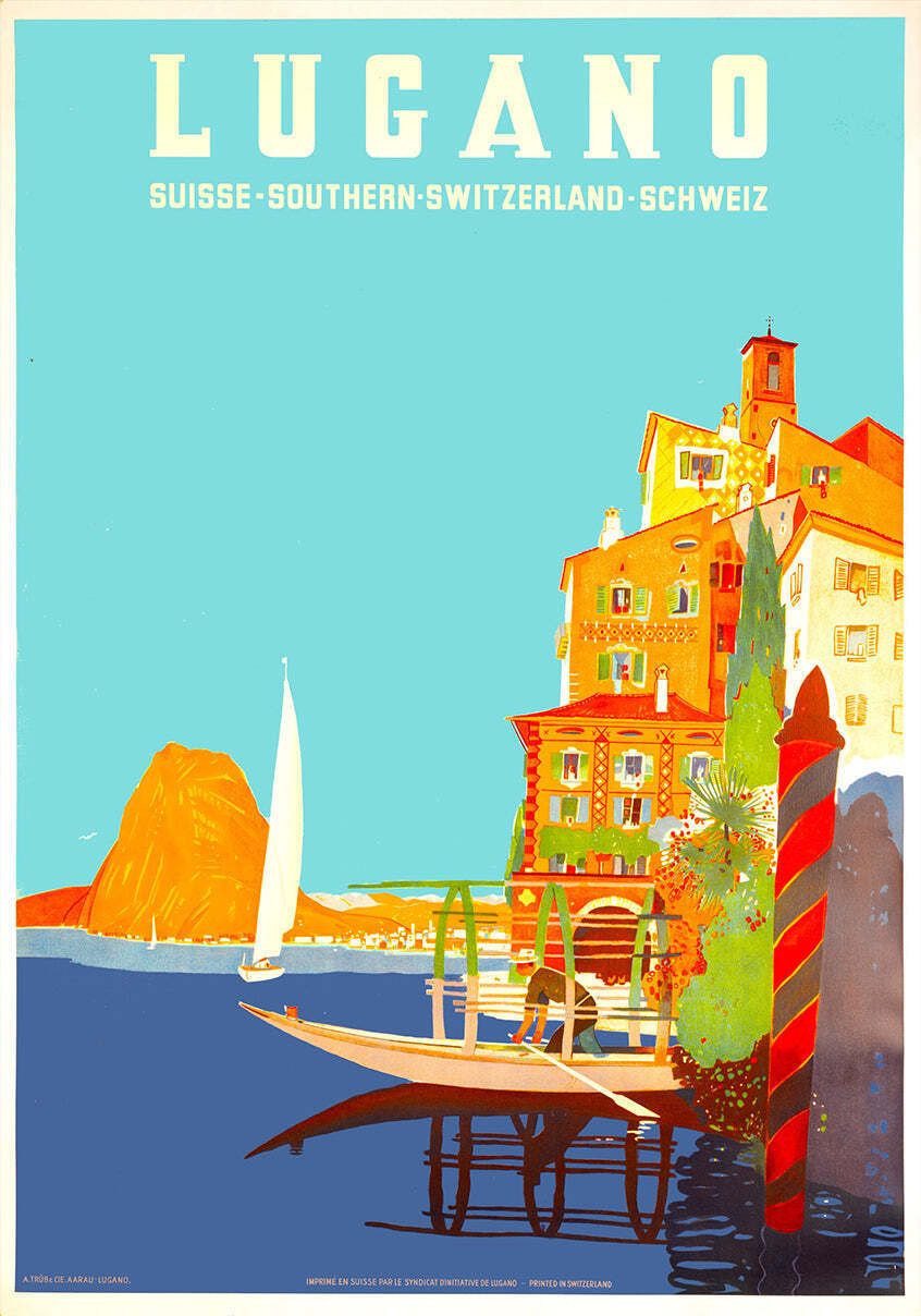 Lugano ,  " Original Vintage Poster"