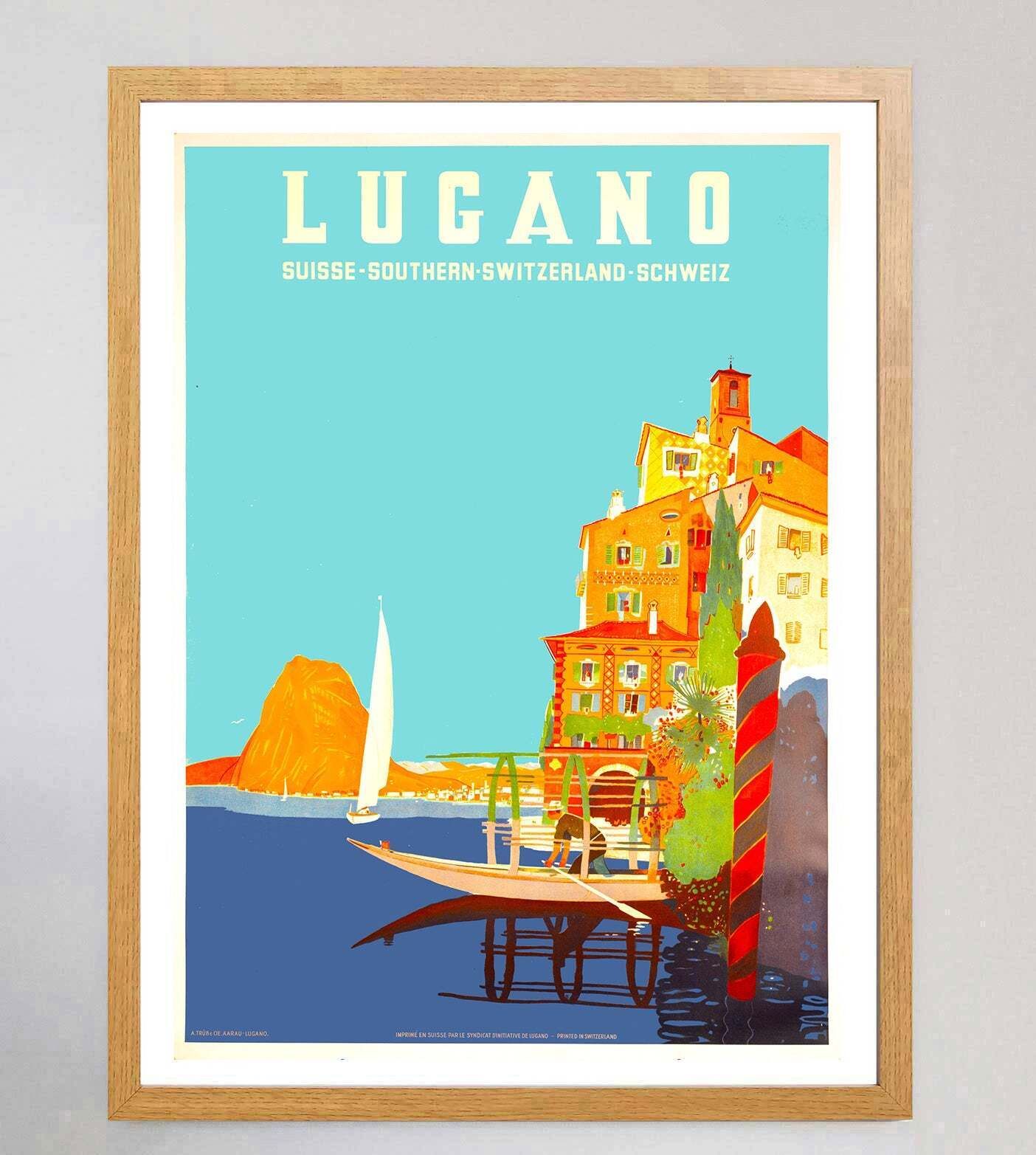 Lugano ,  " Original Vintage Poster" photo Art