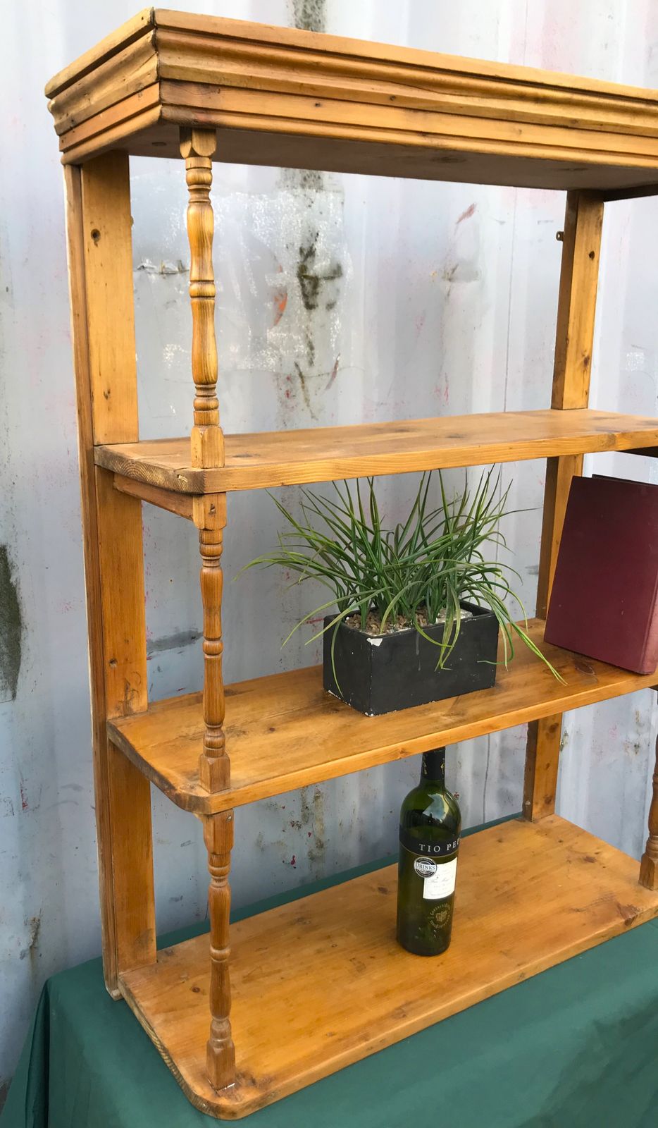 Wonderful 19th Century Late Victorian Pine 3 Trier Wall Hanging Shelfs photo Furniture