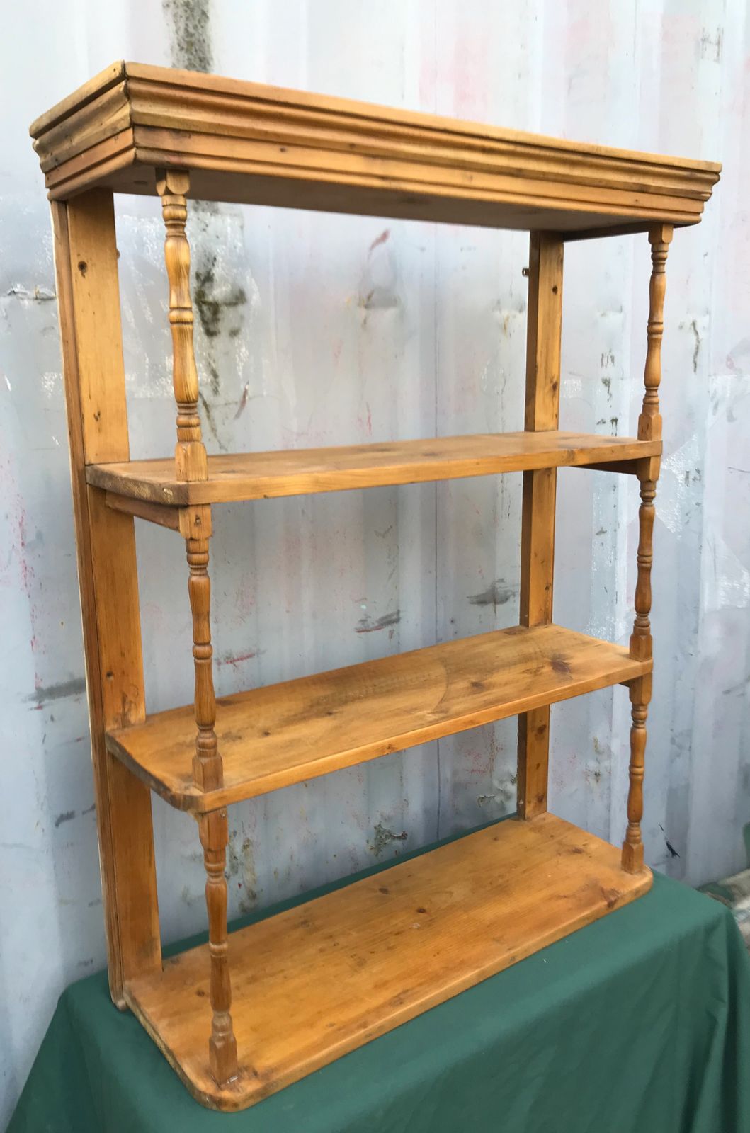 Furniture Wonderful 19th Century Late Victorian Pine 3 Trier Wall Hanging Shelfs photo
