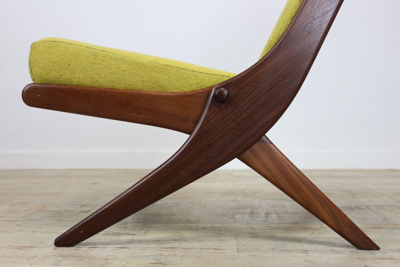 Unusual British Teak Scimitar Chair By Reyway photo buy