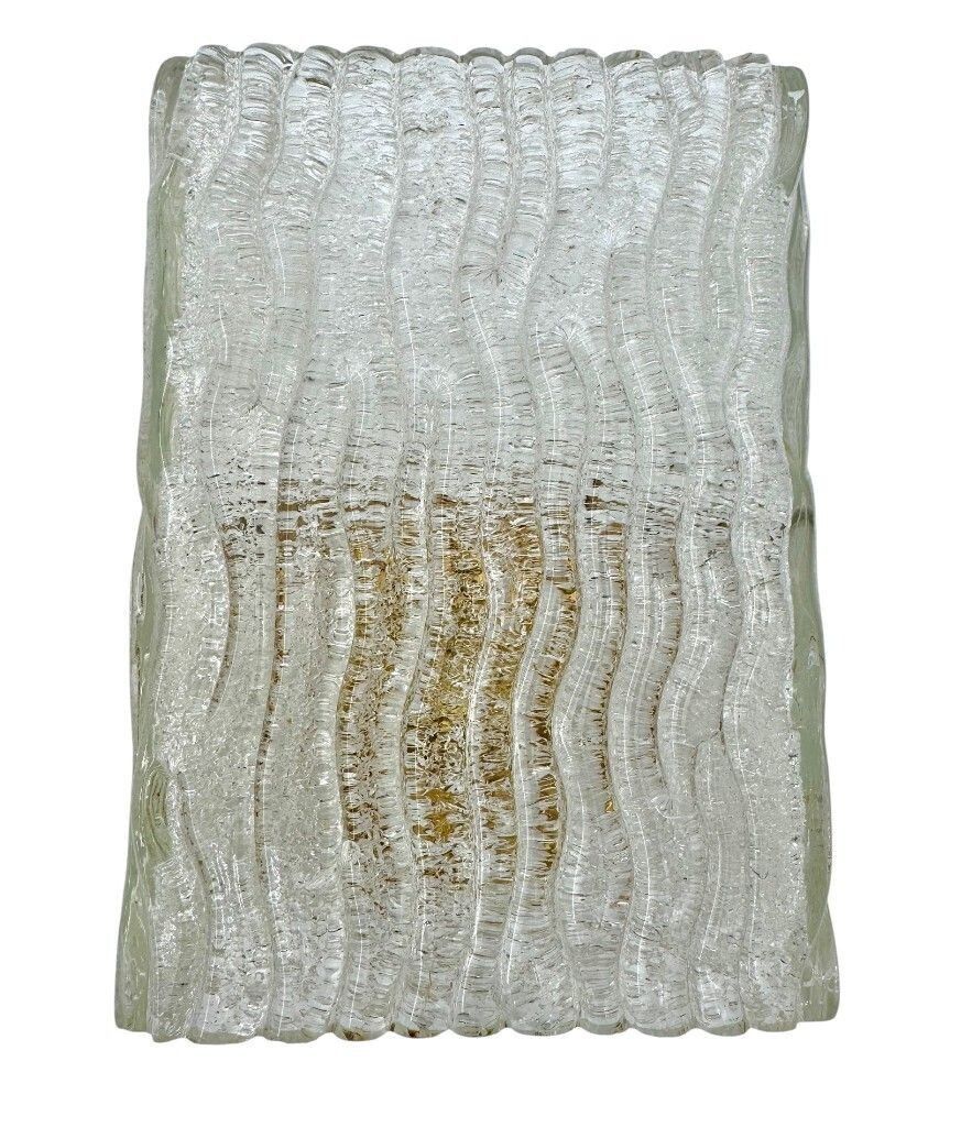 Lighting A Pair 1970s "Ice Glass" Murano Wall Sconces By German Lighting Company Rxb Leuchten photo