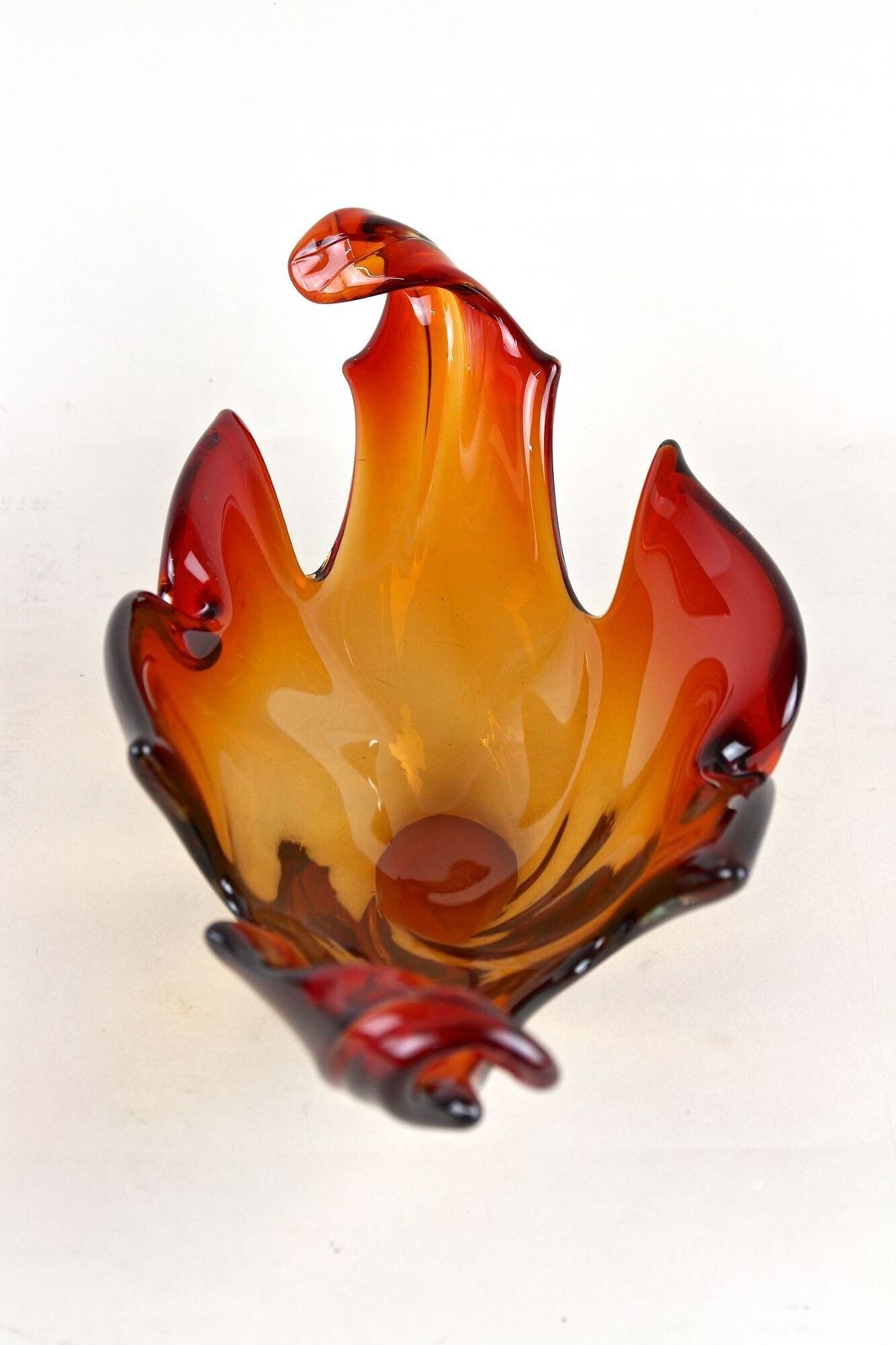 Mid Century Murano Glass Bowl   Amber/Orange/Red Tones, Italy, Circa 1960 photo 450.0