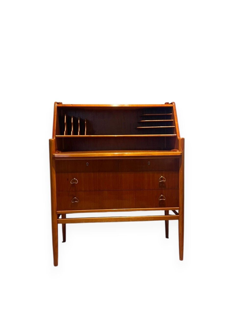 Mid Century Scandinavian Teak Secretary Bureau, 1960s photo vintage