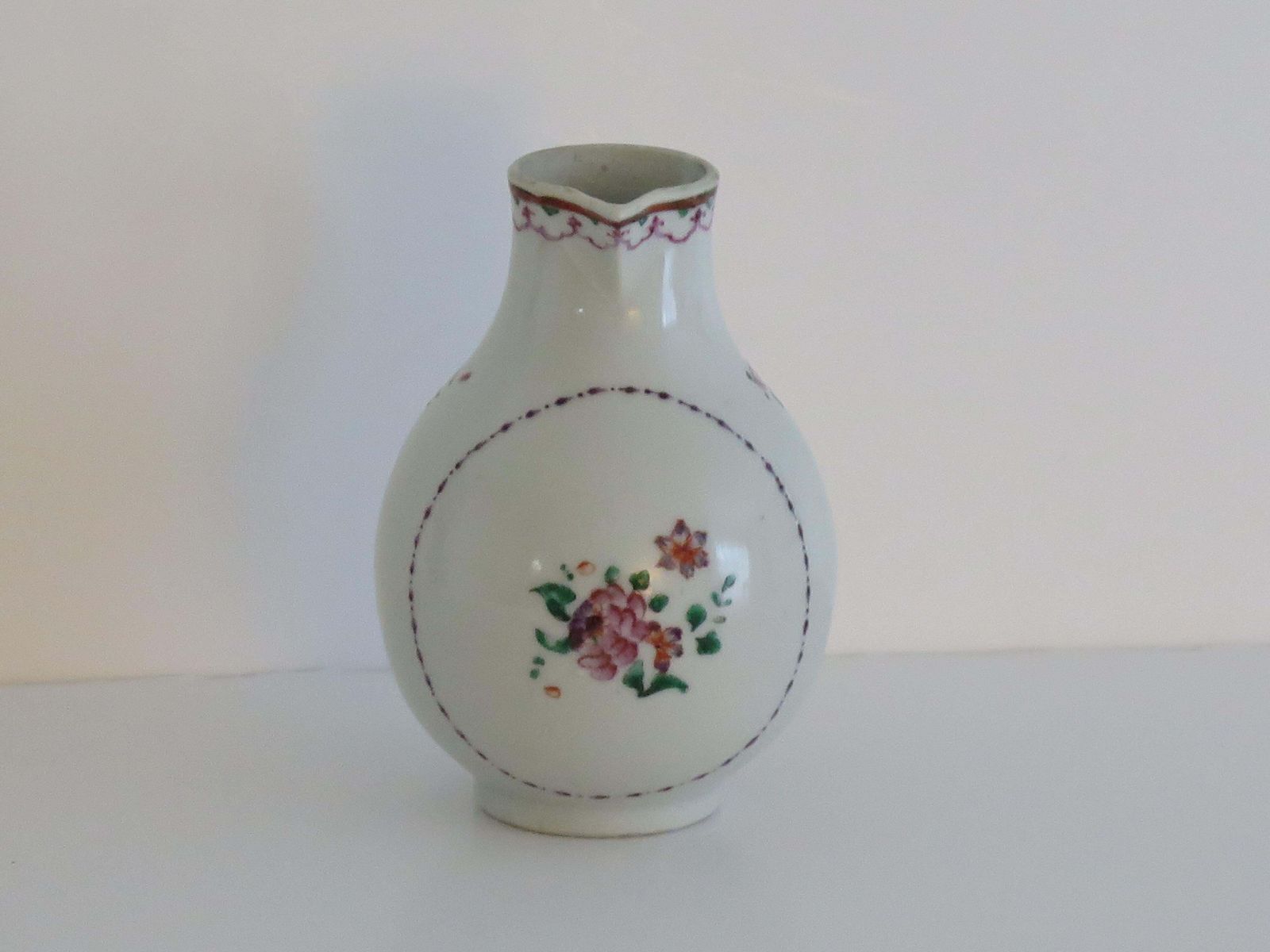 18thc Chinese Sparrow Beak Jug Porcelain Hand Painted Famille Rose, Ca 1775 photo furniture