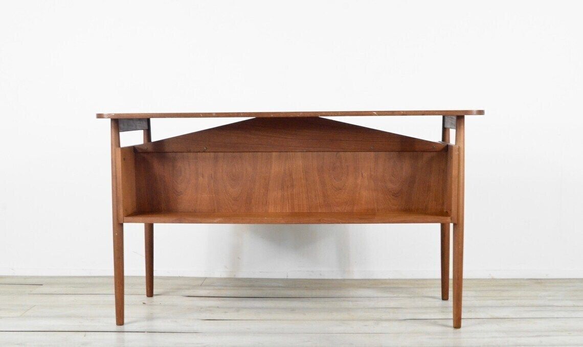photo for sale Midcentury Danish Teak Desk By Gunnar Nielsen For Tibergaard. Vintage / Modern / Retro.