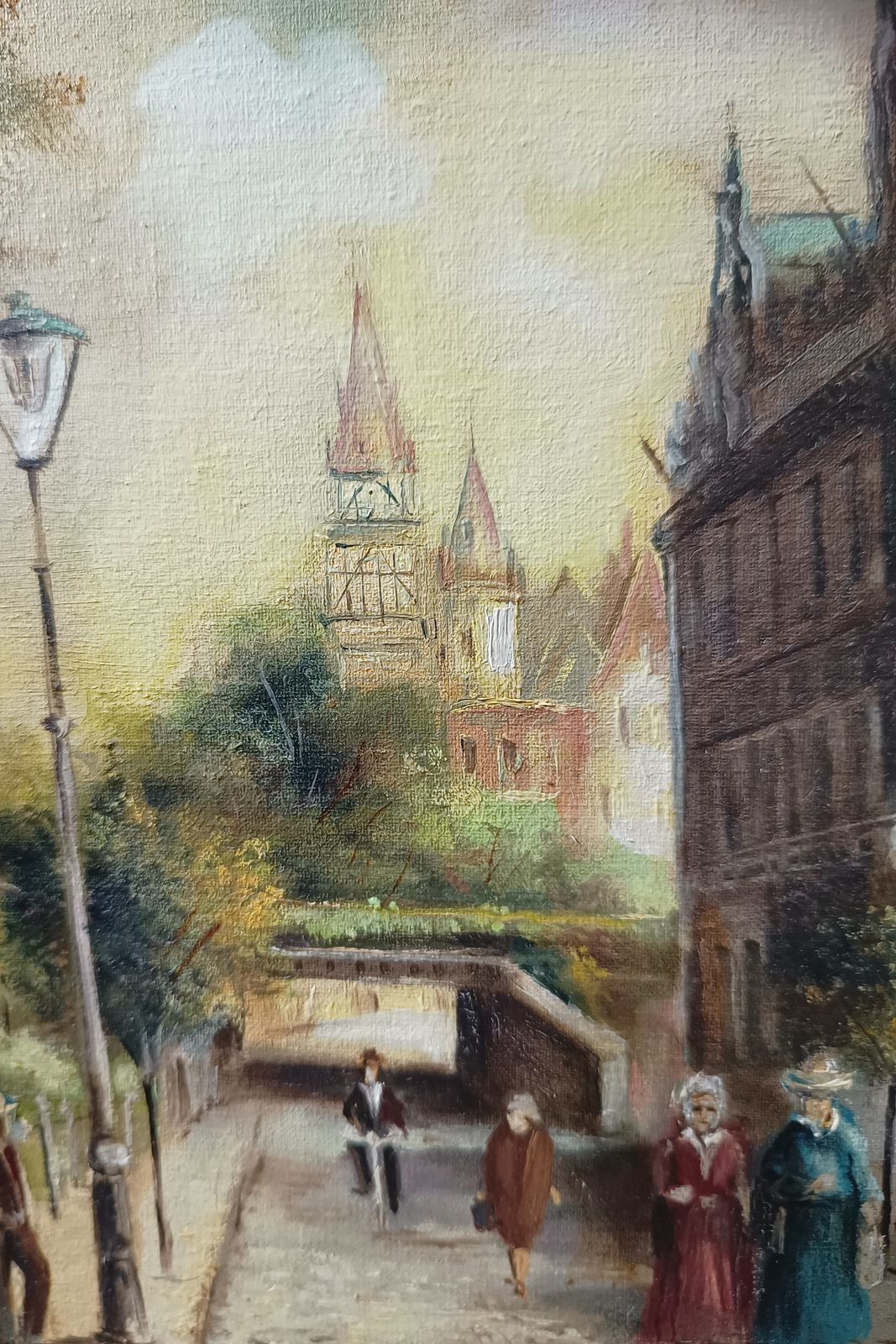 Original Oil Painting German Street Scene Signed Harry Maria Eggert. photo buy