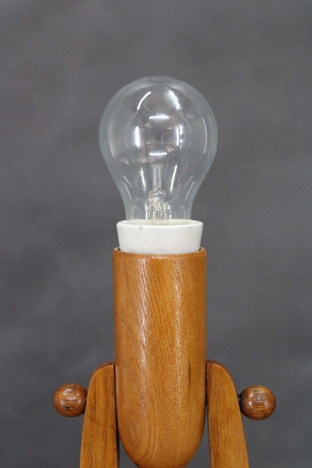Pair Of Mid Century Adjustable Wooden Table Lamps, Czechoslovakia, 1970s photo vinterior