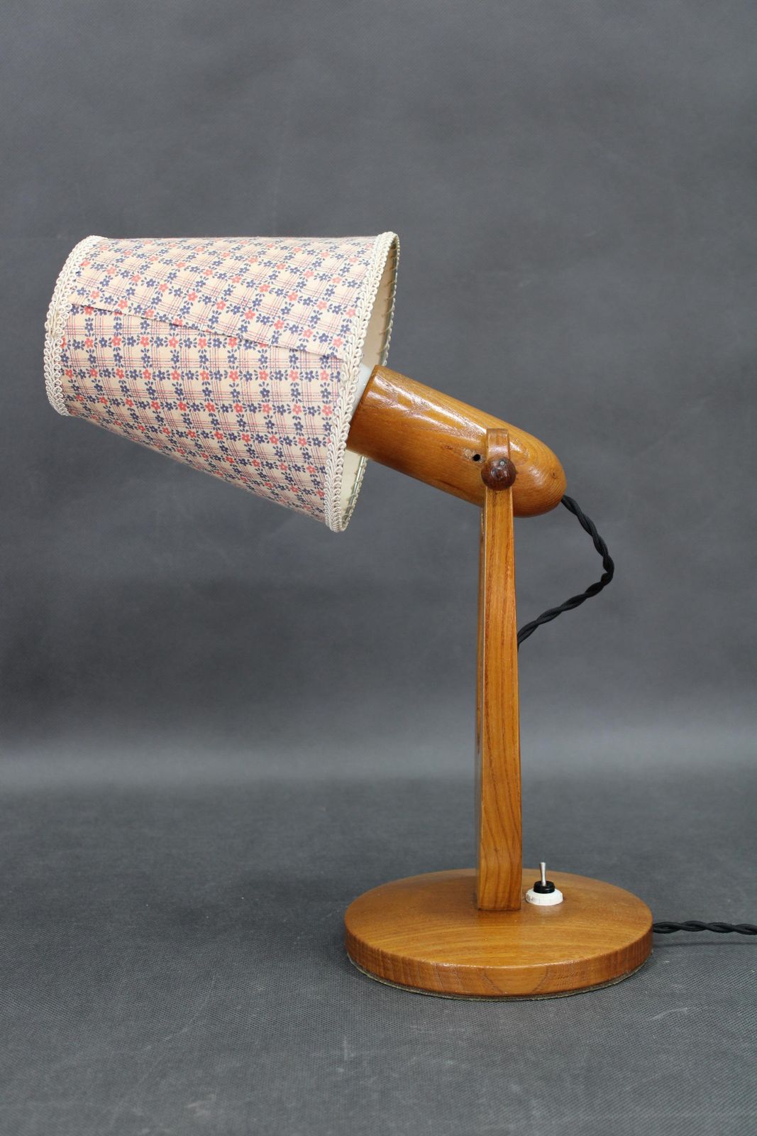 photo furniture Pair Of Mid Century Adjustable Wooden Table Lamps, Czechoslovakia, 1970s