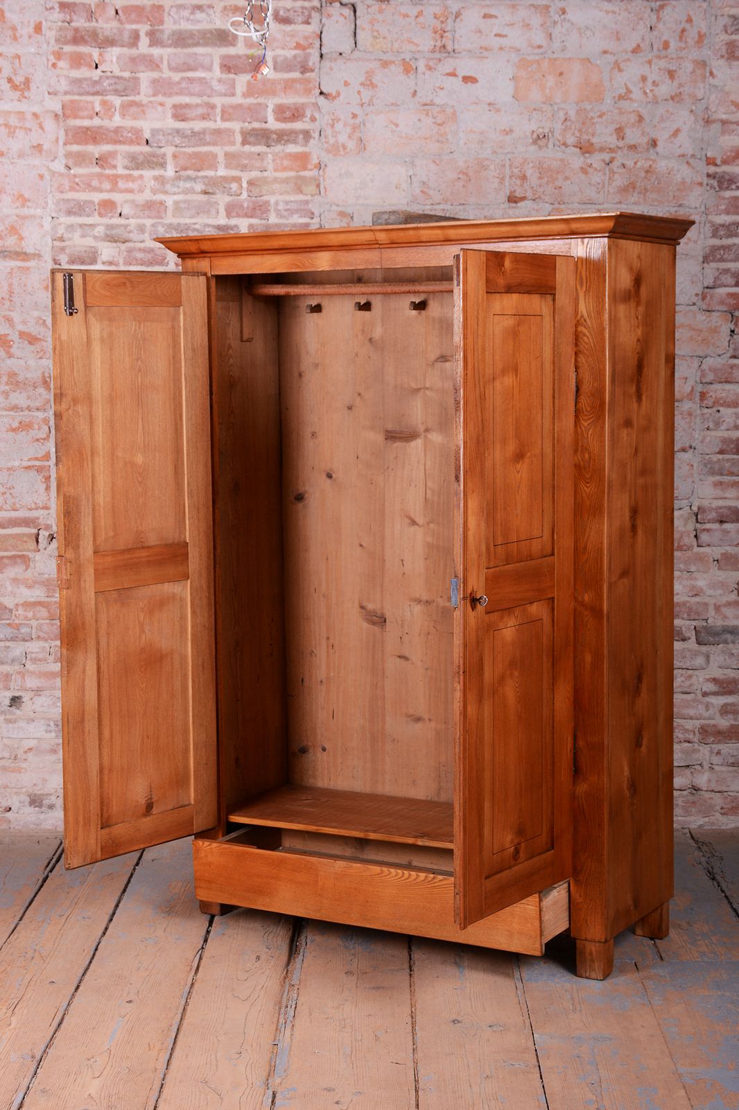 Restored Neoclassical Wardrobe, Ash, Revived Polish, Czech, 1820s photo for sale