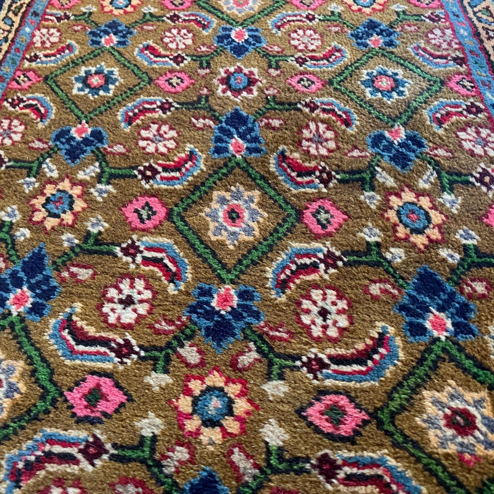 Antique Hand Woven Rug Carpet Mat Rectangle Wool Vintage Pattern Floor Mat Handmade Textile Patterned 124x57cm Runner Multicoloured Tassels photo vintage