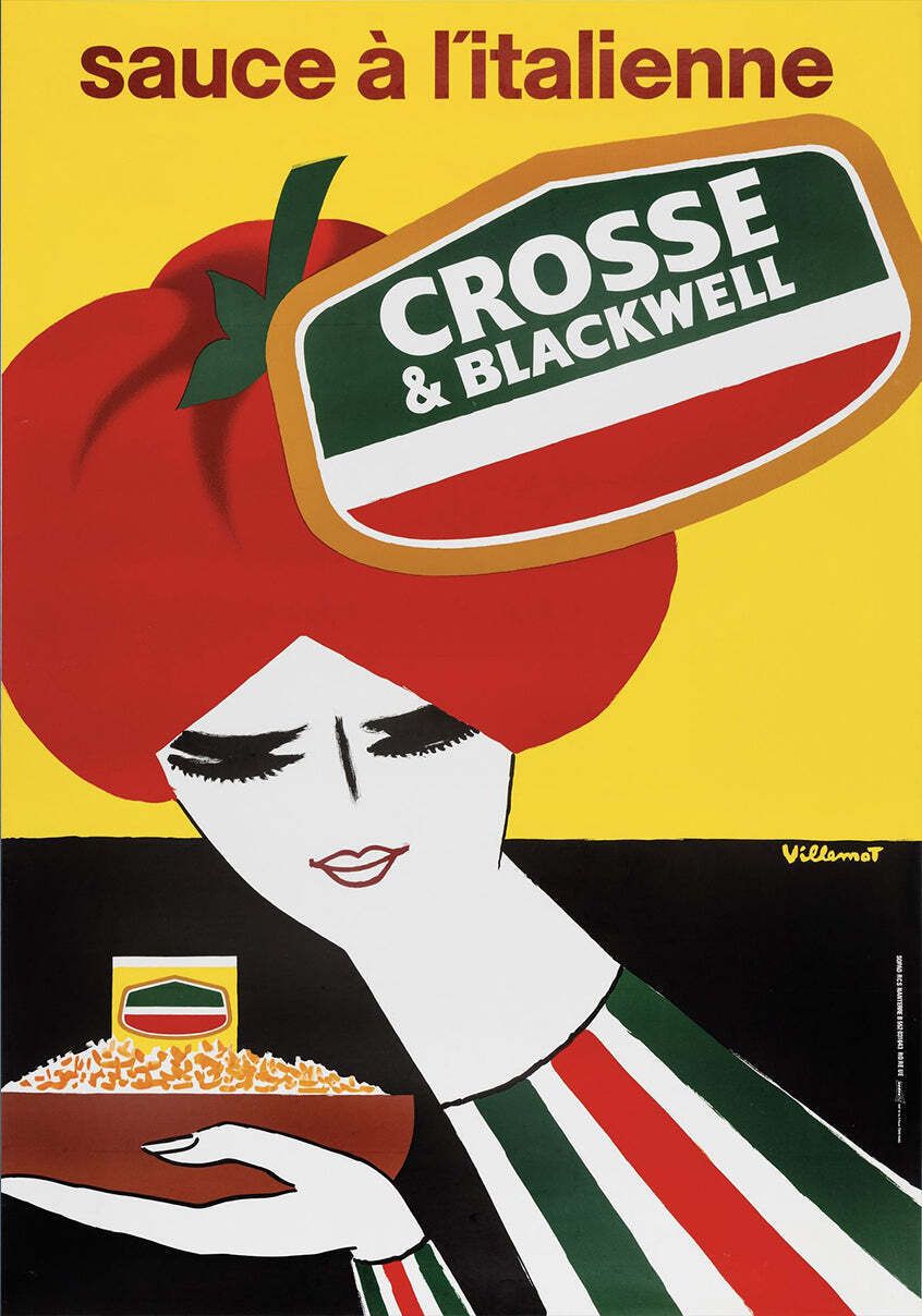 Crosse & Blackwell Italian Sauce   Villemot Original Vintage Poster
