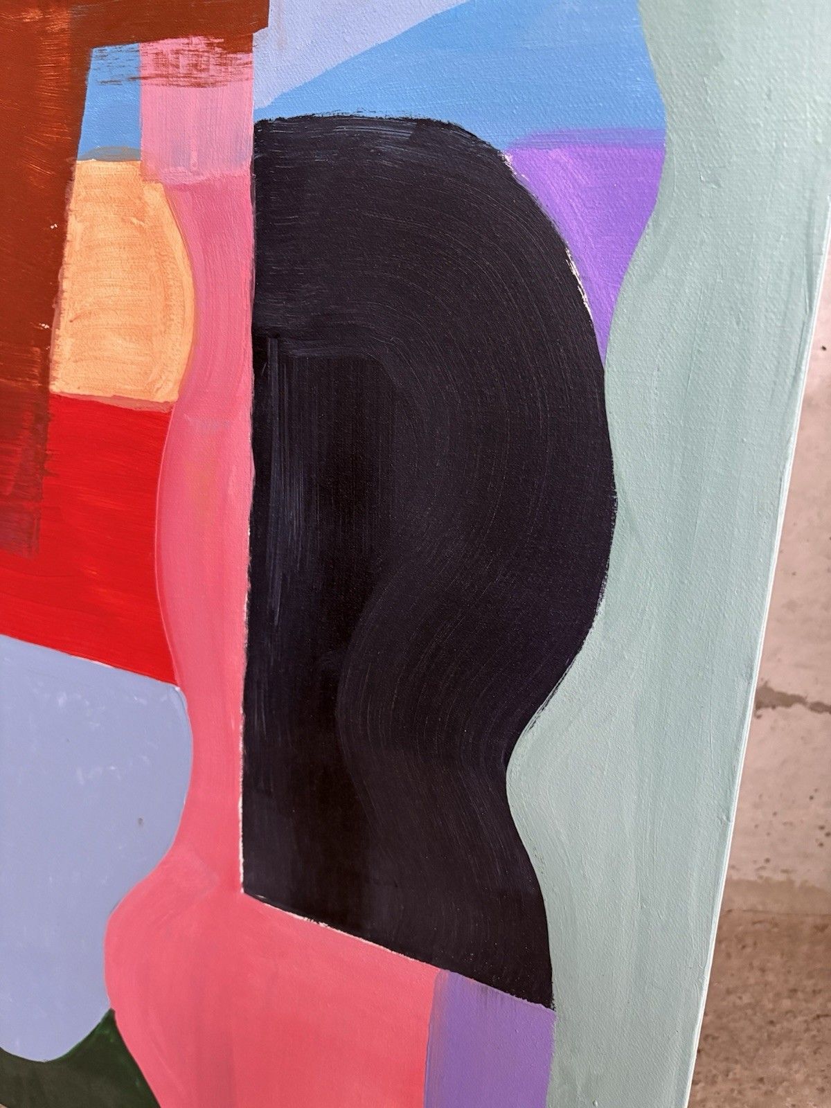 Vtg Mid Century Style Abstract Art School Wall Hanging Painting Picture R1011 photo Art
