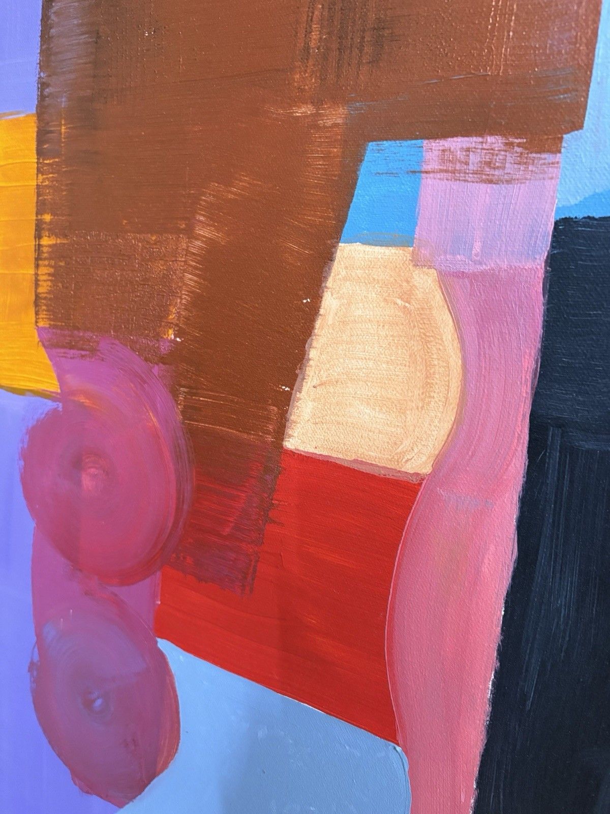 Vtg Mid Century Style Abstract Art School Wall Hanging Painting Picture R1011 photo 86.25