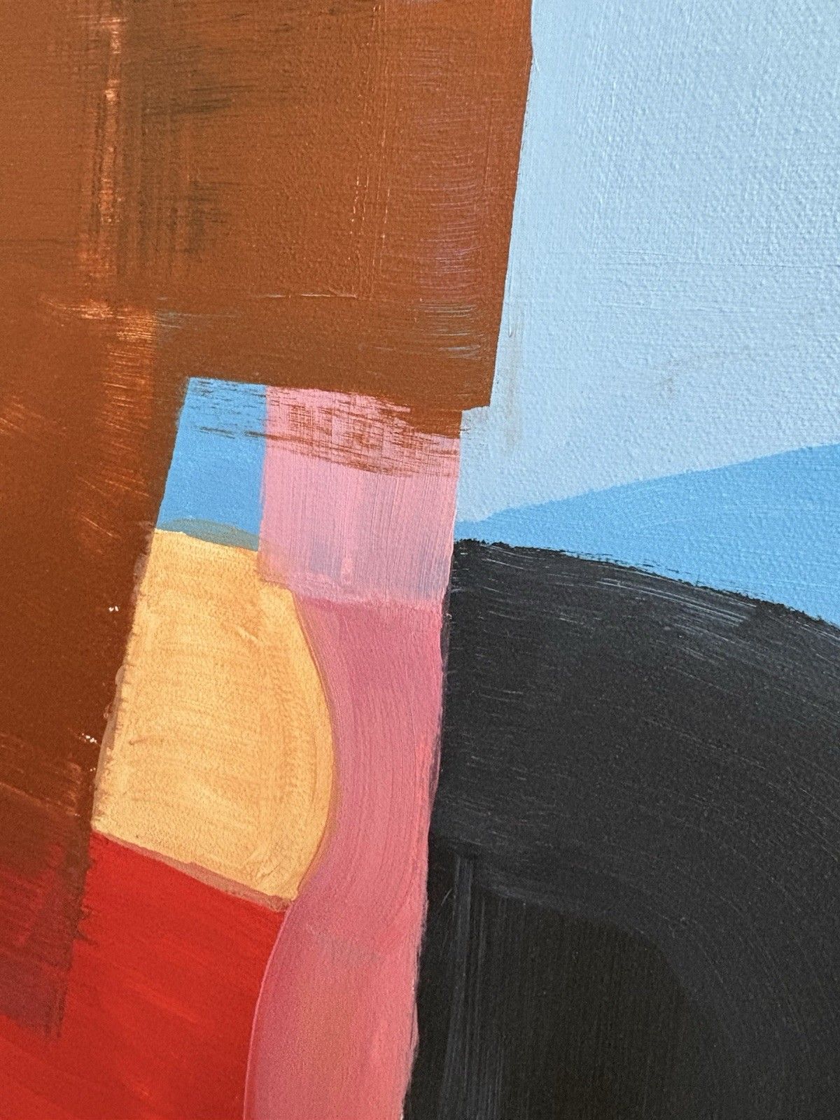 Vtg Mid Century Style Abstract Art School Wall Hanging Painting Picture R1011 photo vinterior