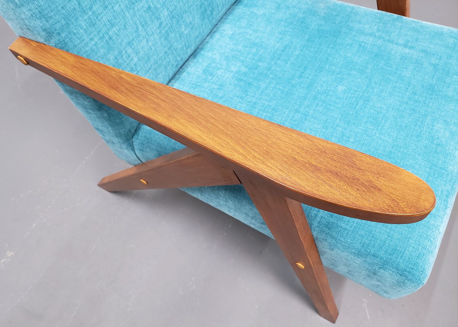 One Left   Mid Century Easy Chair Model B   310 Var In Turquoise photo furniture