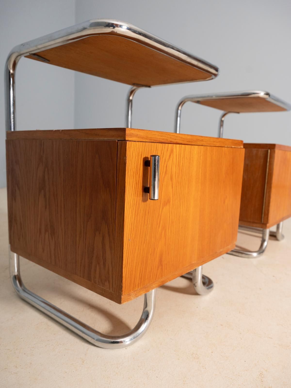 Pair Of Chromed Nightstands, Vichr & Spol, 1950s, Czechoslovakia £1,107.00 photo Furniture