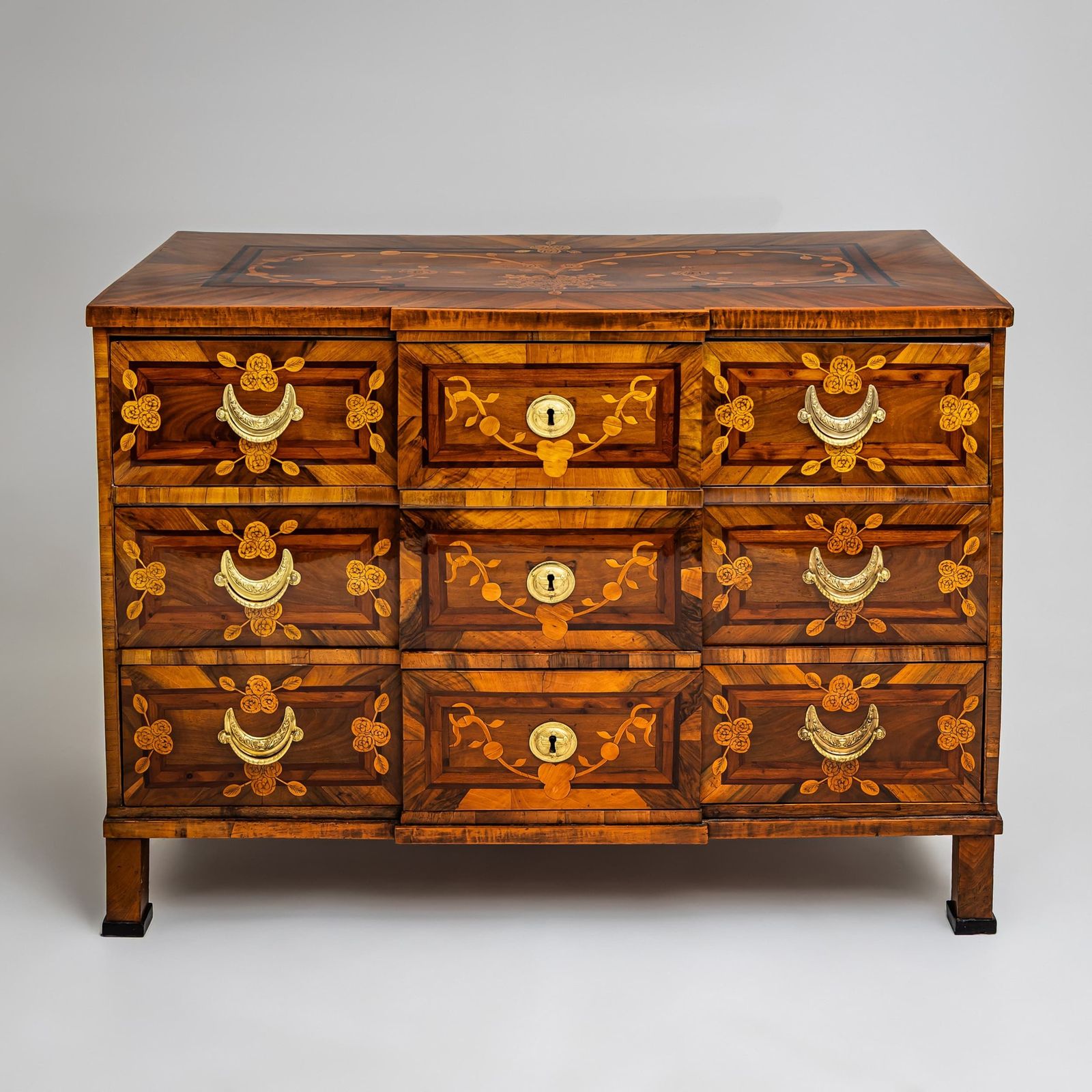 Louis Seize Marquetry Chest Of Drawers Late 18th Century