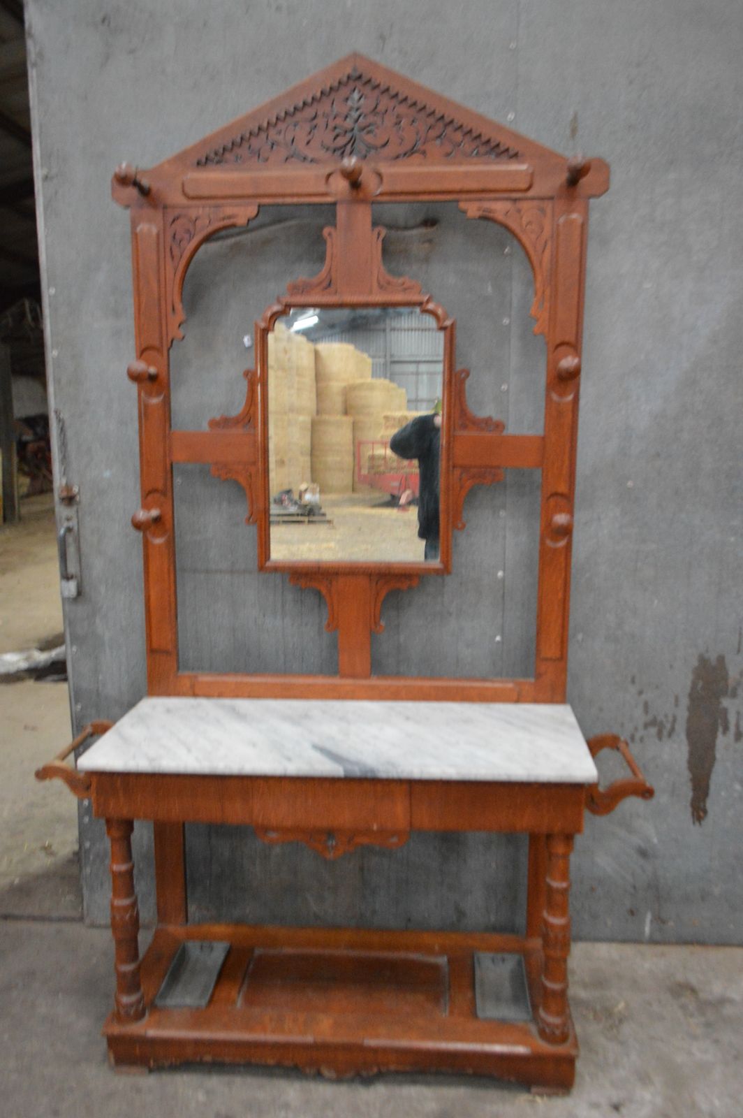 Victorian Oak Hallstand, 1800s