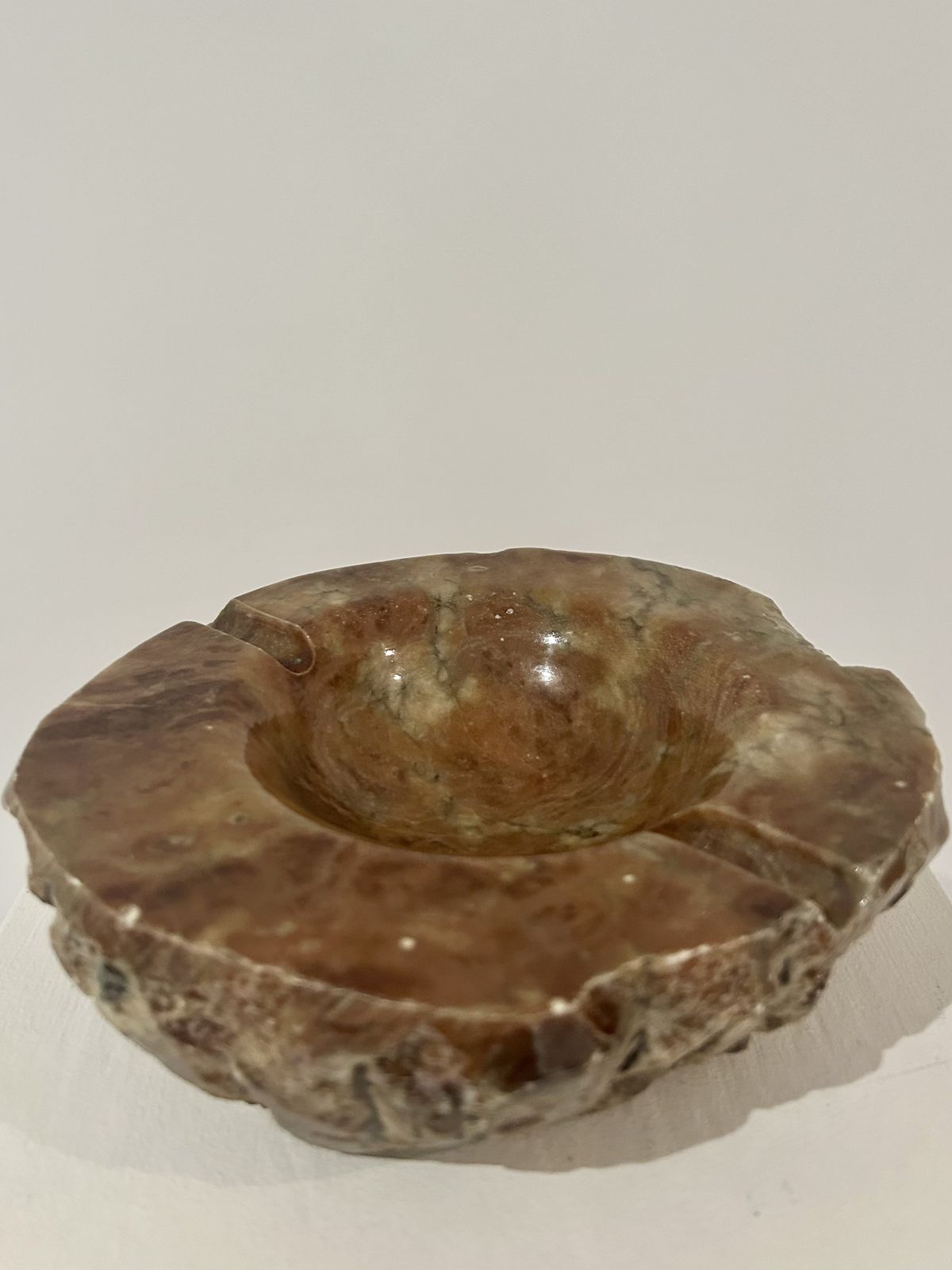 1960s Large Italian Alabaster Astray/Incense Holder In Tones Of Brown photo buy