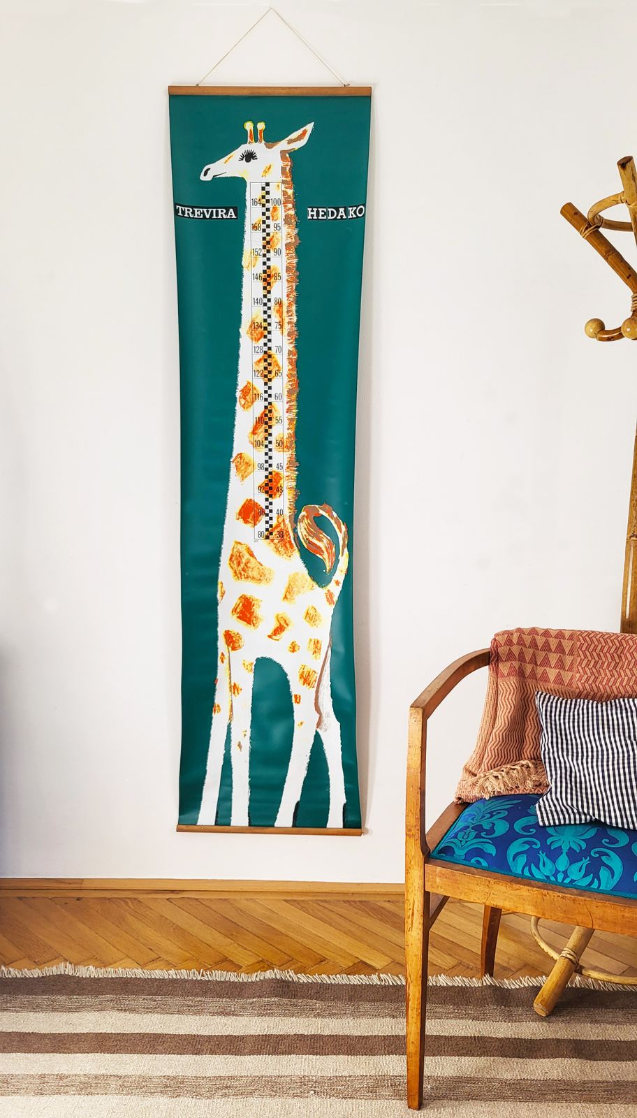 Mid Century Children's Height Chart, "Giraffe", Czech Republic, 1960s photo 890.0