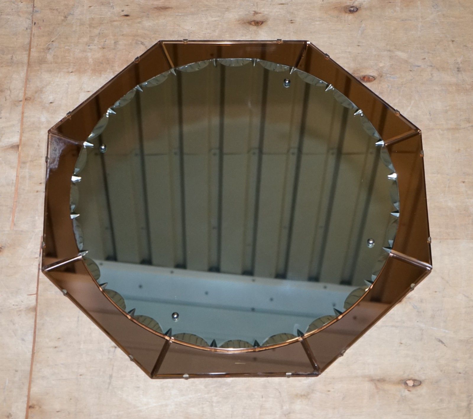Stunning Large French Art Deco 1920's Peach Coloured Wall Mirror
