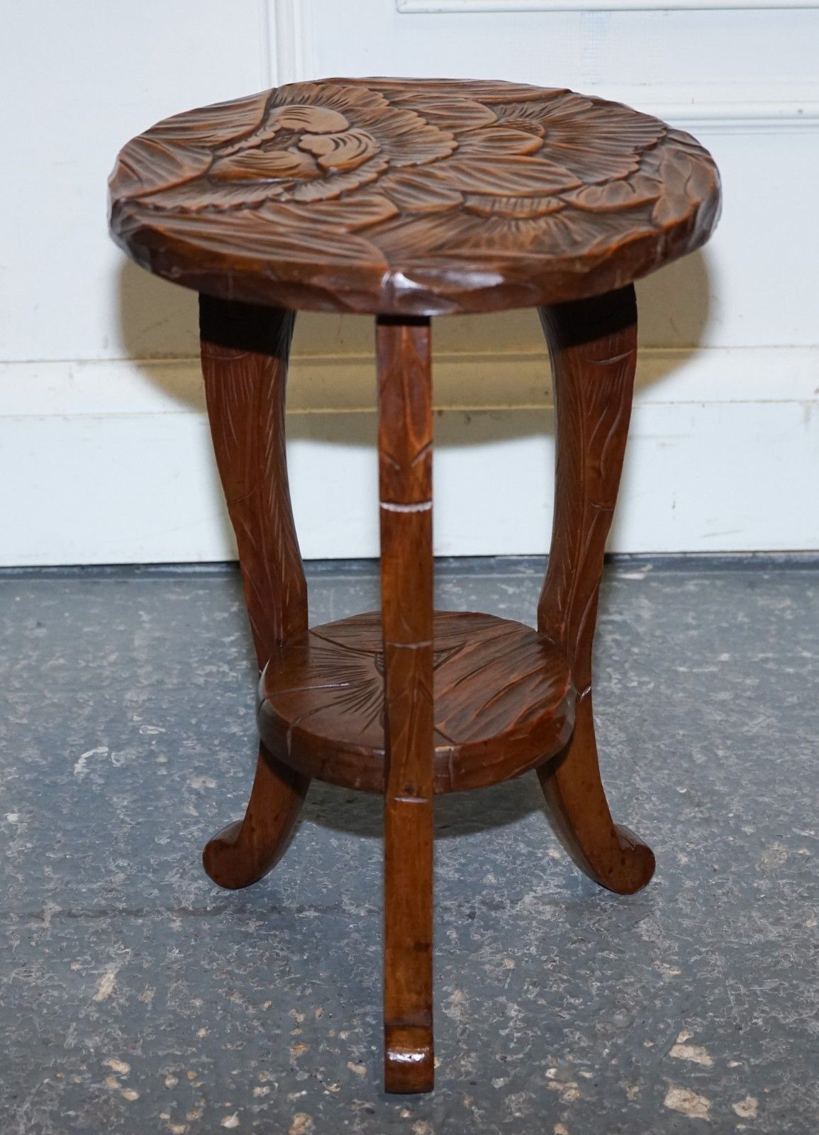 Restored 19th Century Libertys London Hand Carved Occasional Side Lamp Table photo Furniture