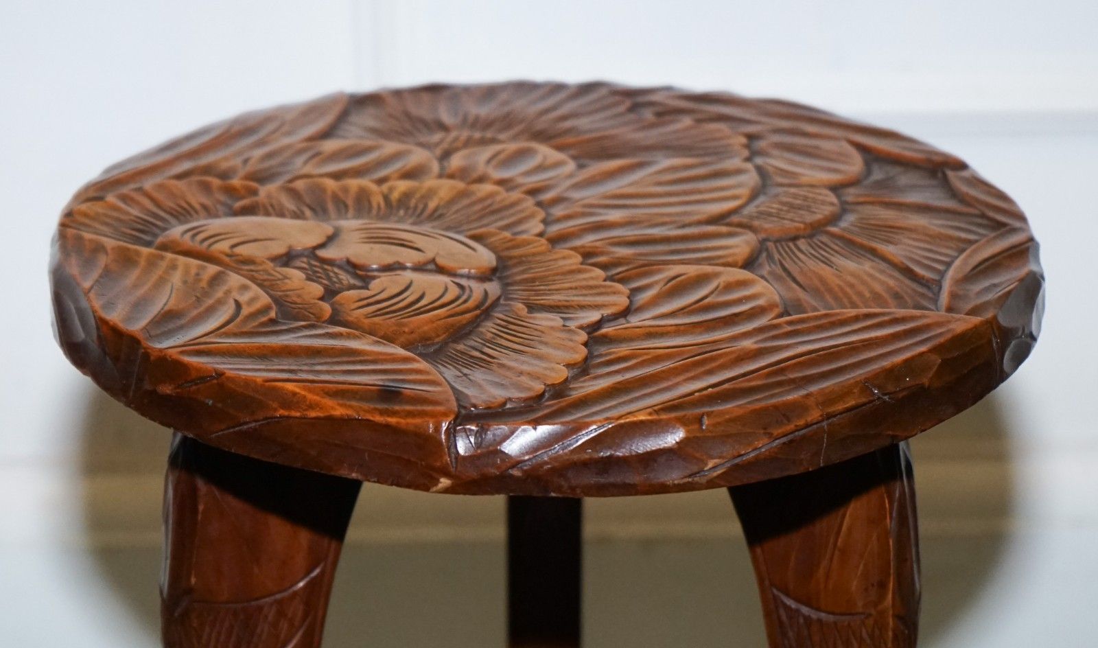 Restored 19th Century Libertys London Hand Carved Occasional Side Lamp Table photo 550.0