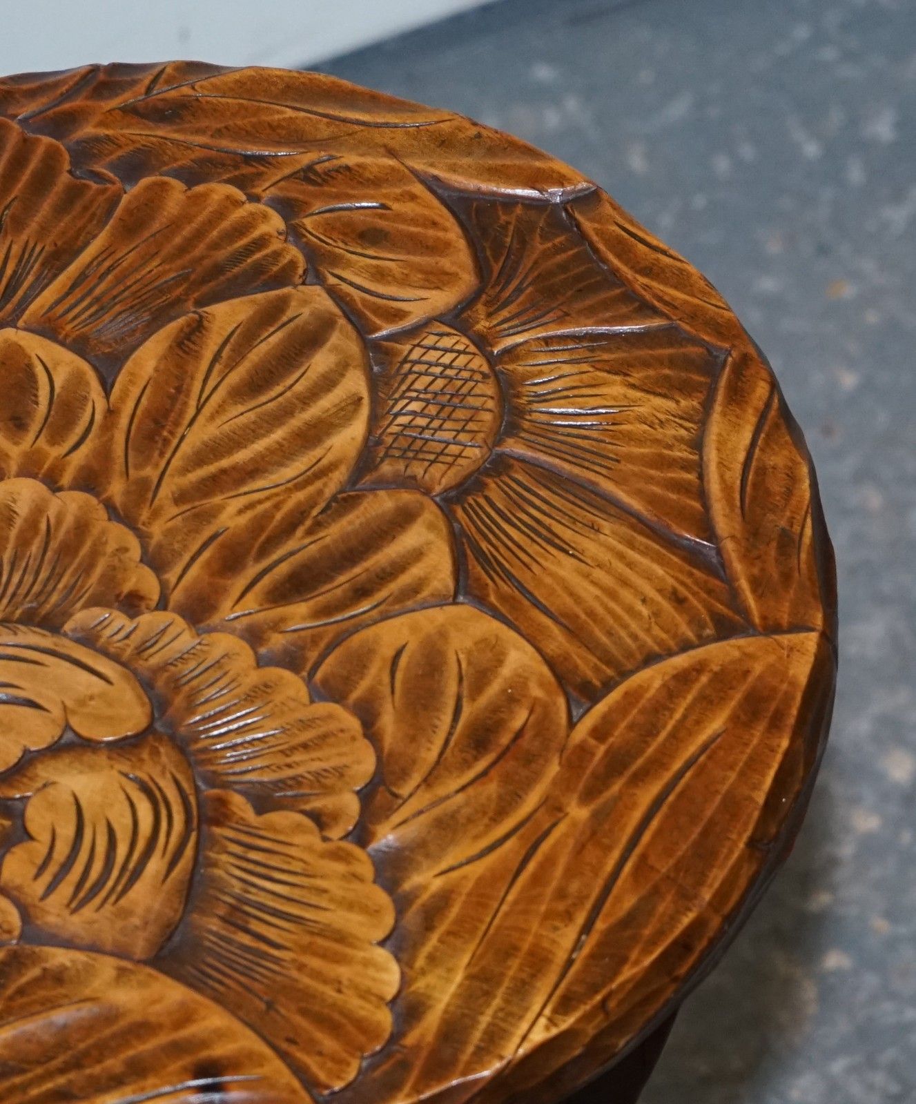 photo for sale Restored 19th Century Libertys London Hand Carved Occasional Side Lamp Table