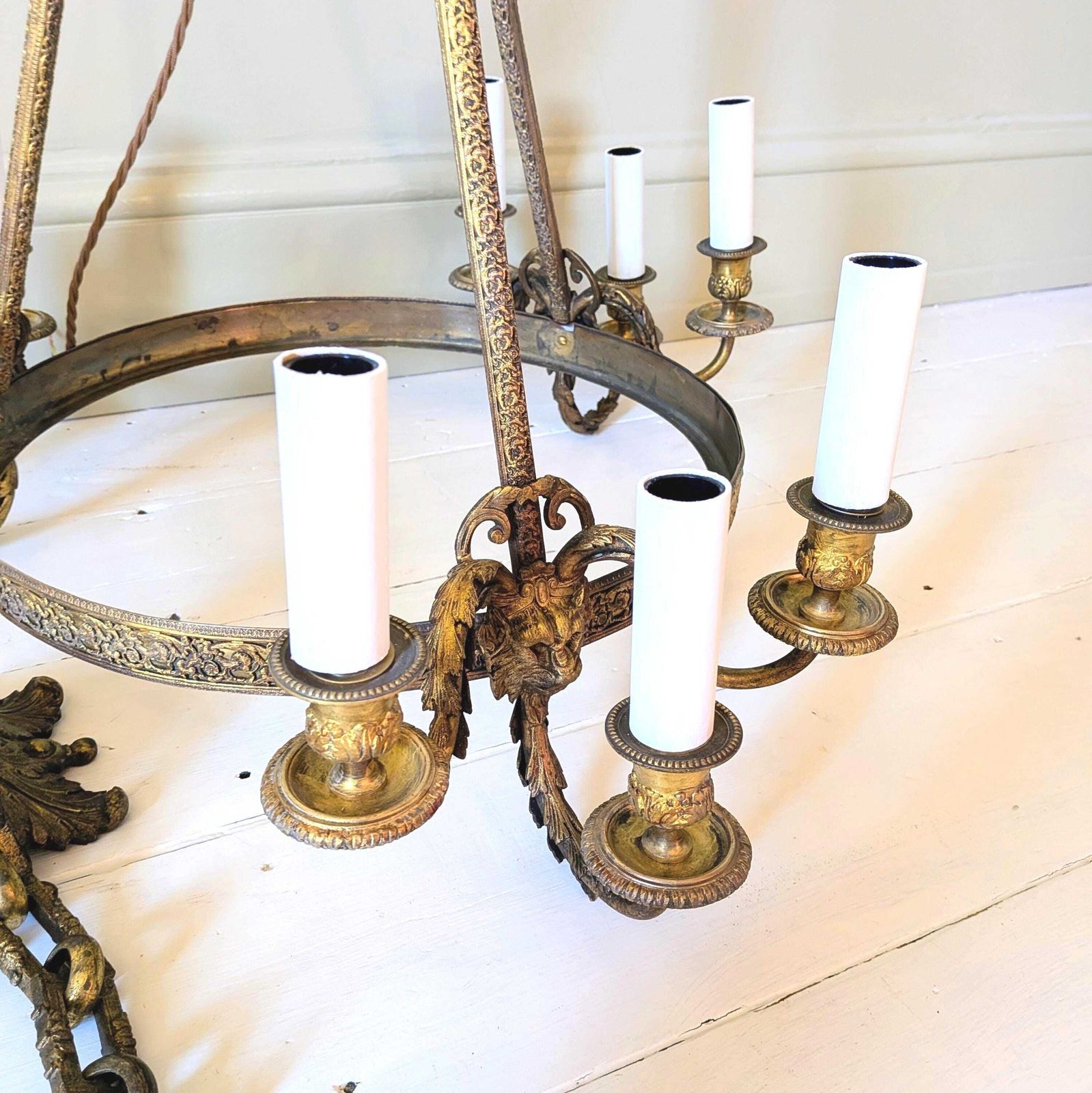 photo furniture A Stunning Vintage French Gilt Brass Chandelier   Rewired And Ready To Hang C1920