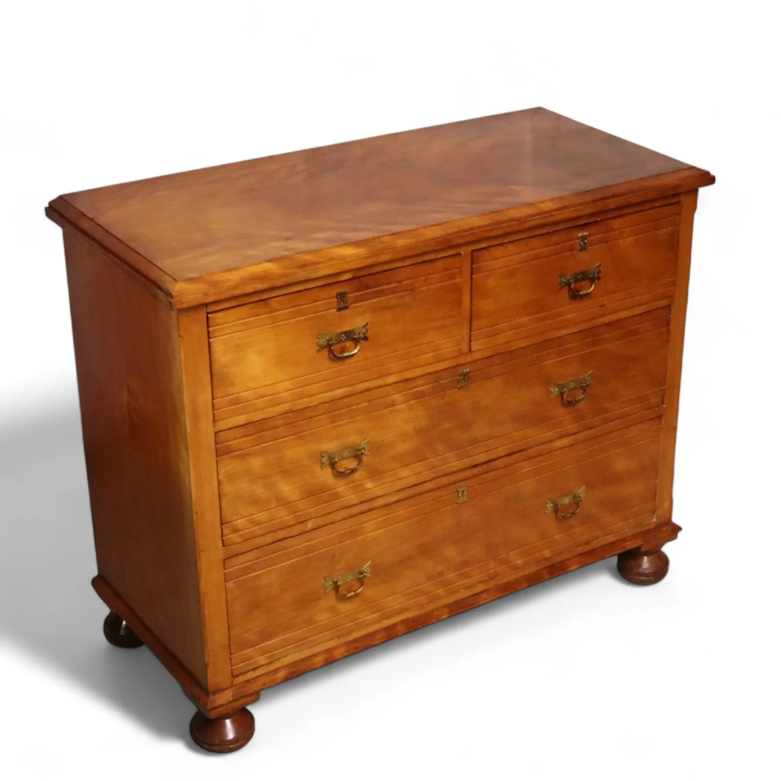 photo for sale Antique Edwardian Satin Walnut Chest Of Drawers