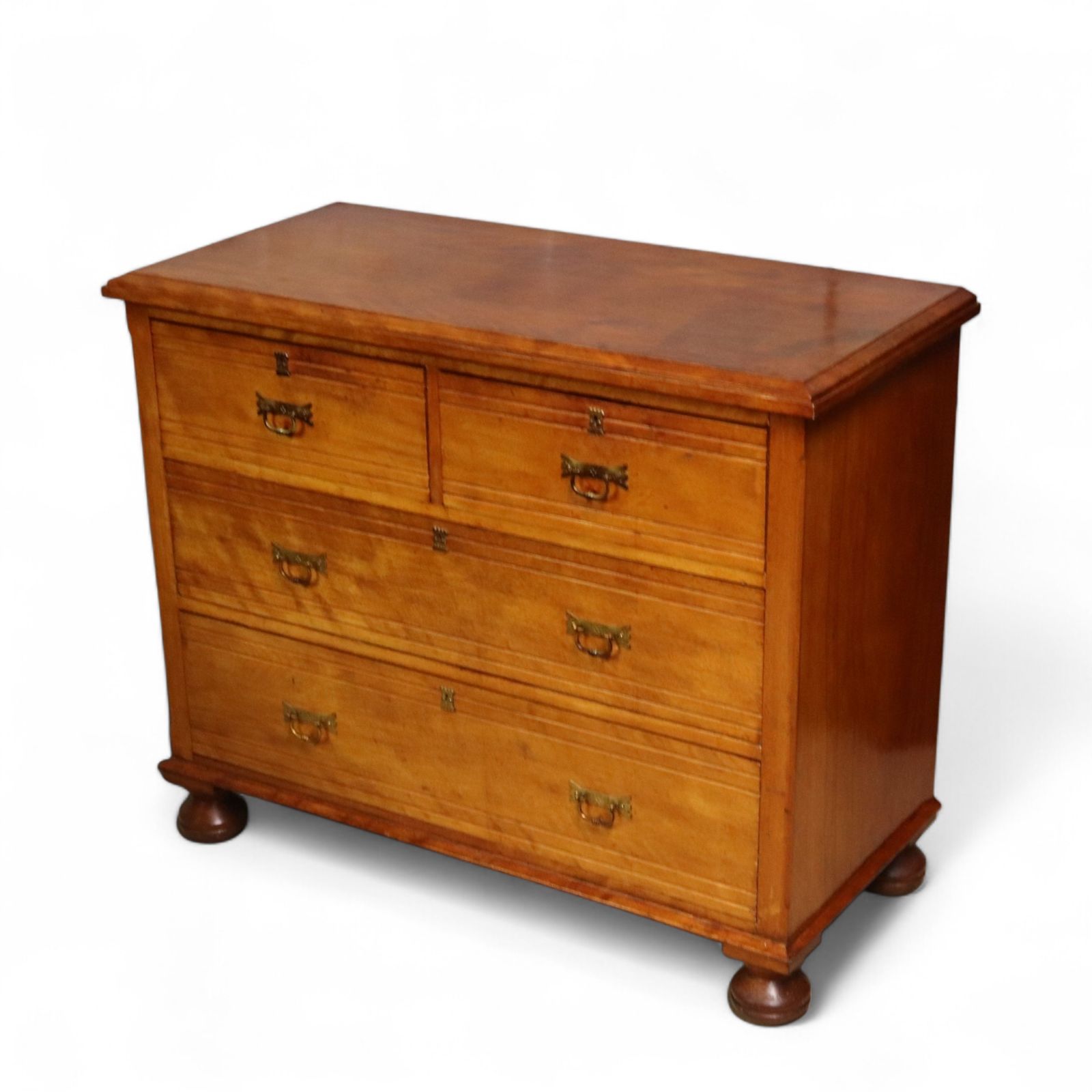 photo vintage Antique Edwardian Satin Walnut Chest Of Drawers