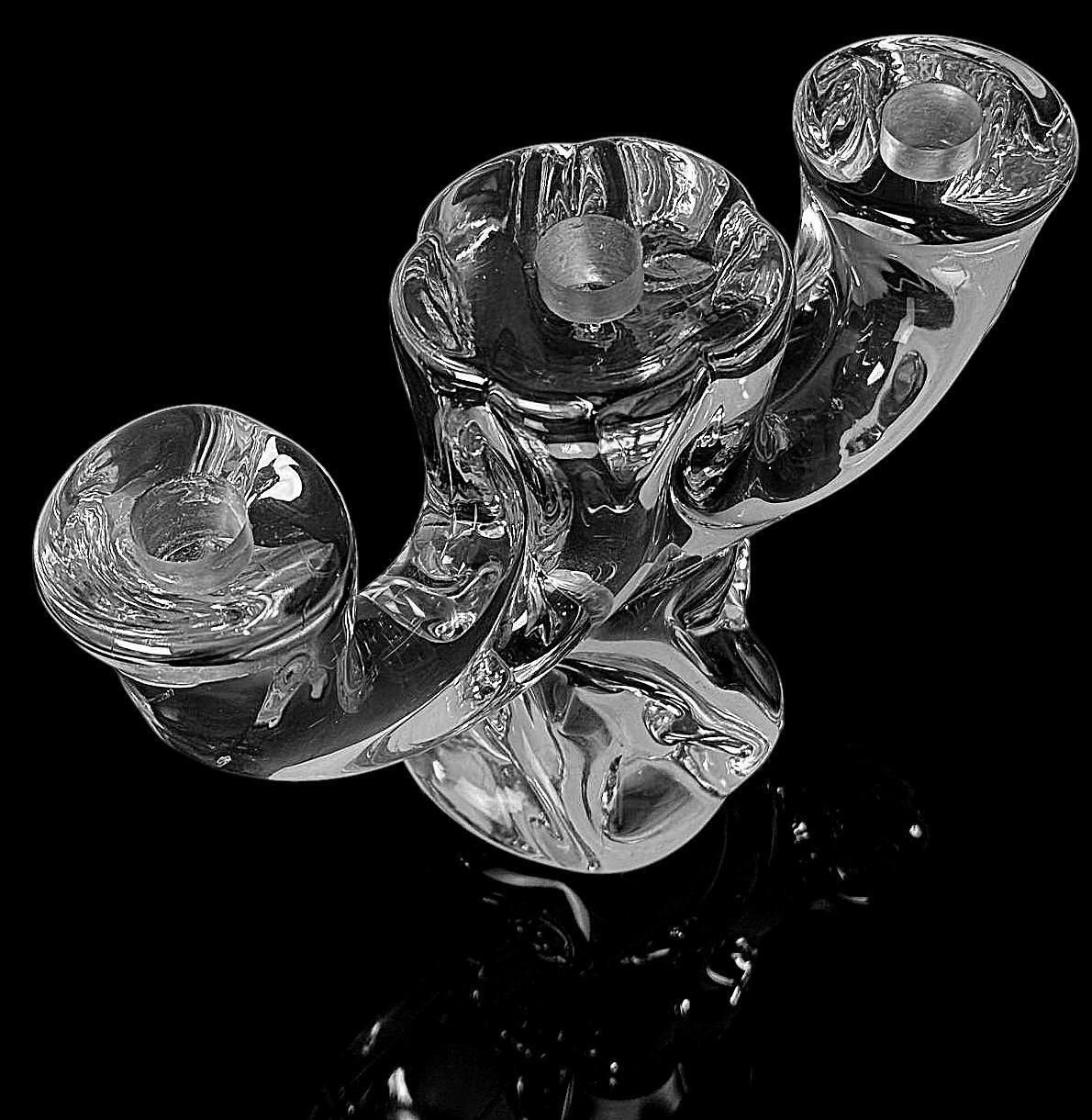 photo for sale Art Deco French Crystal Candle Holder Crystal De Vannes Style
