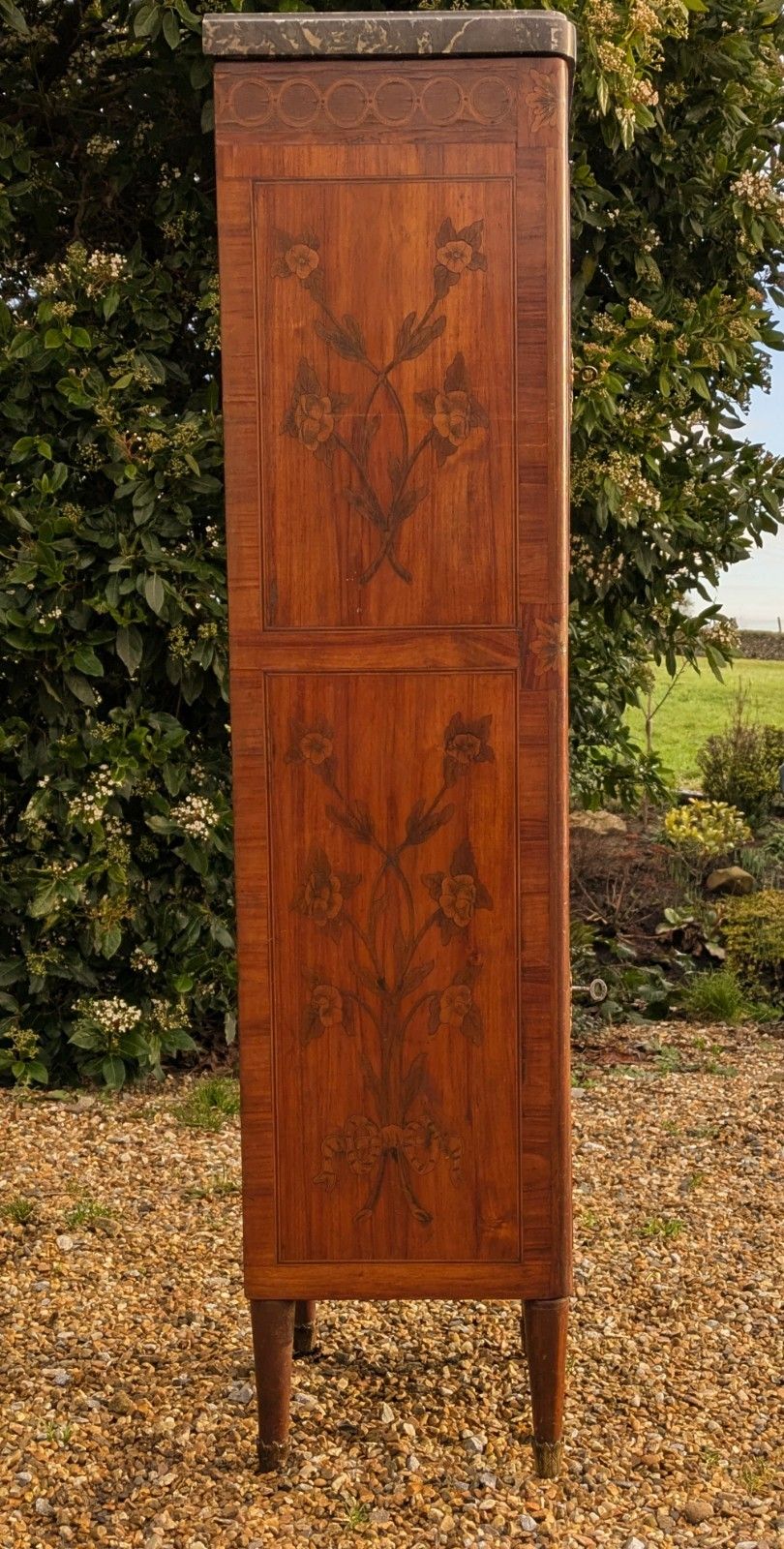 Rare 18th Century French Kingwood & Marble Side Cabinet photo vintage