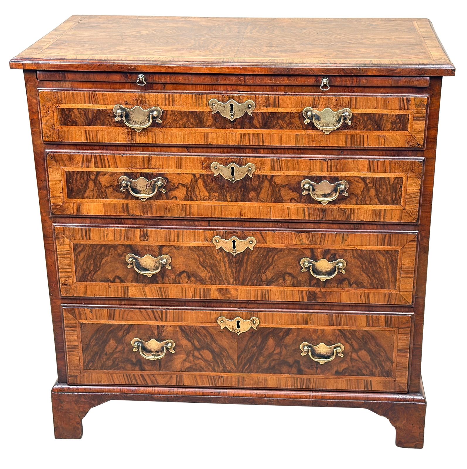 Small 18th Century Georgian Walnut Chest Of Drawers (England, Circa 1720) photo vintage