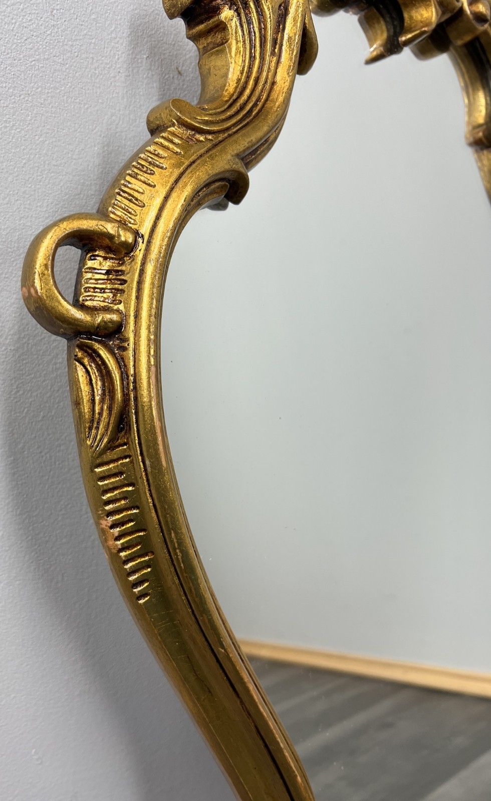 Mirror Vintage French Ornate Wall Mirror Gold Finish Wall Decor Lot 4711 photo 169.0