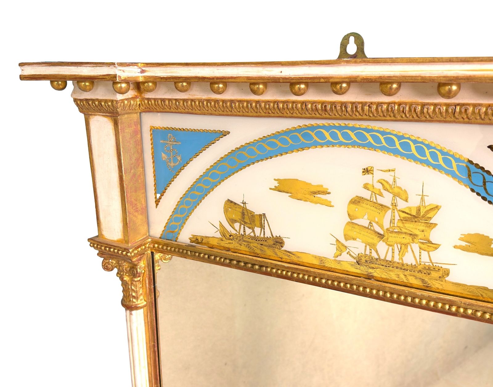 photo for sale Pair Of Early 19th Century Painted & Gilded Pier Mirrors (England, Circa 1820)