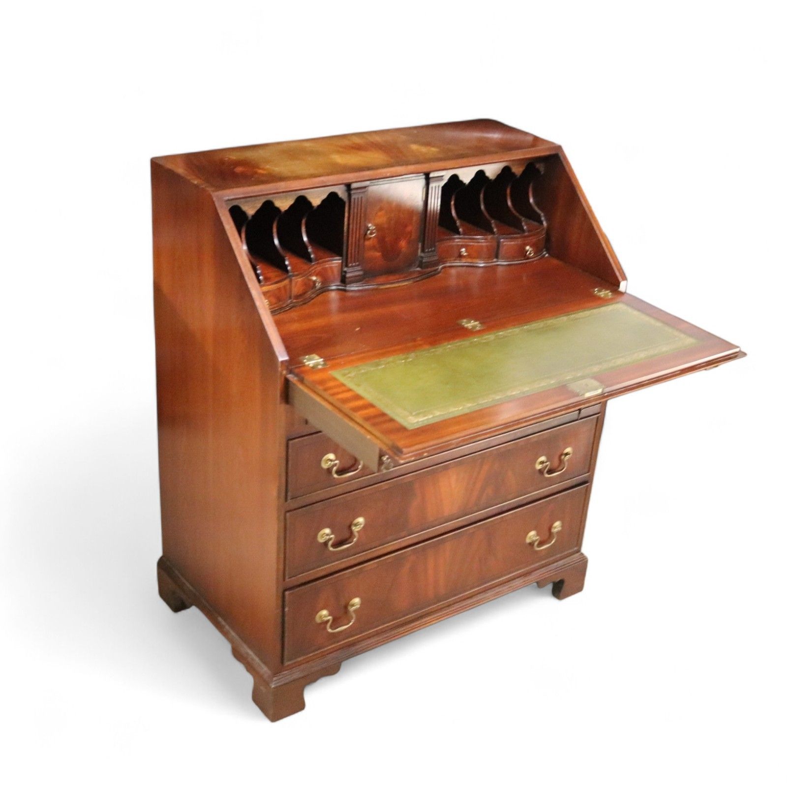 Vintage Bevan Funnell "Reprodux" George III Style Flame Mahogany Bureau photo furniture