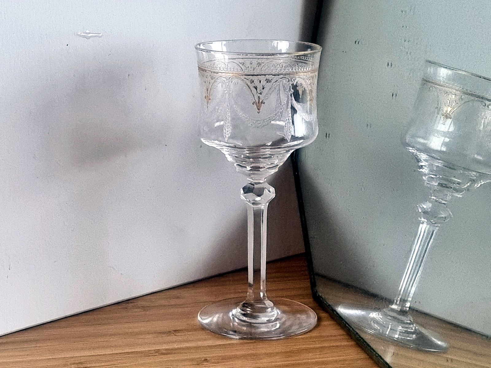 Antique Crystal Stemmed Glass, Saint Louis