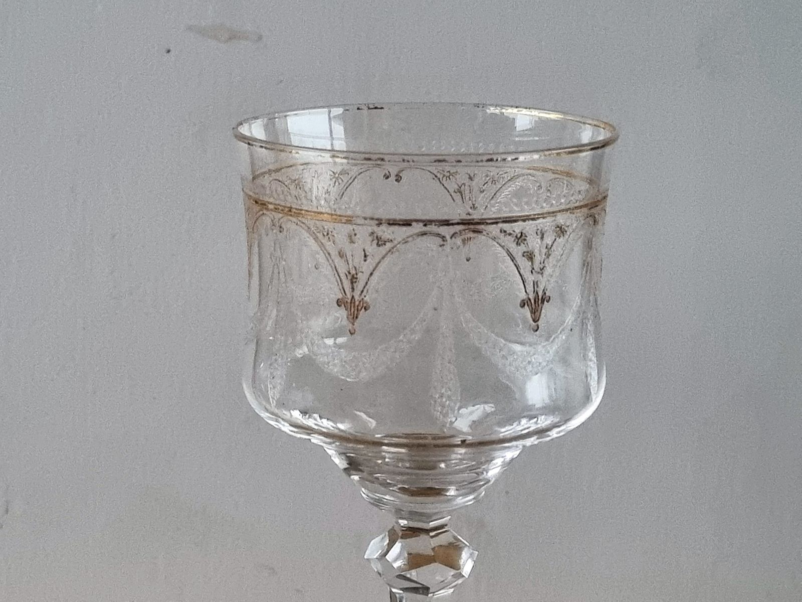 Antique Crystal Stemmed Glass, Saint Louis photo Home Decor