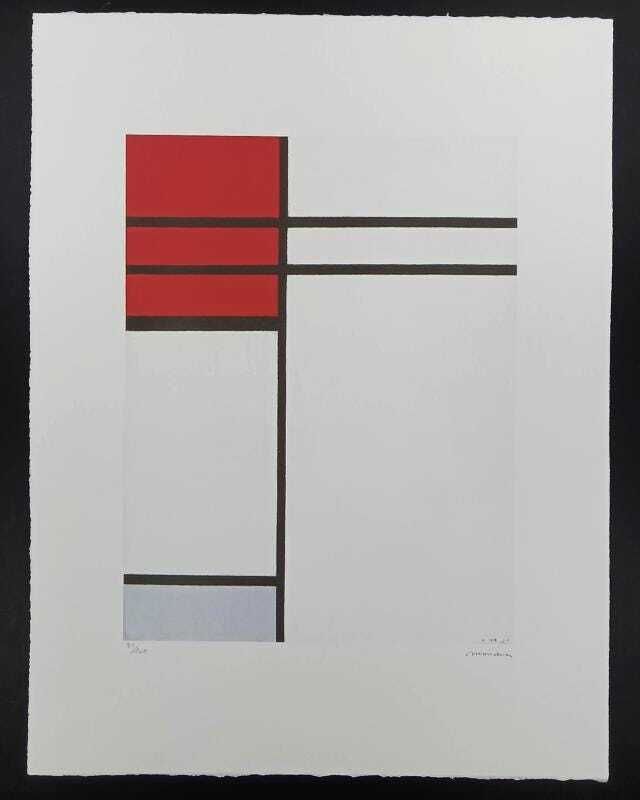 1970s Piet Mondrian Limited Series Lithograph Numbered In Pencil.