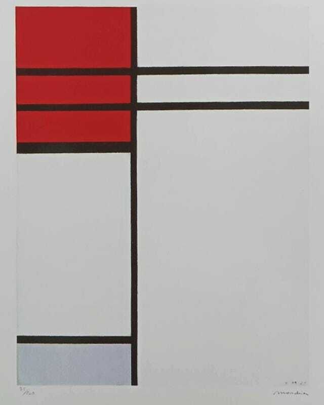 1970s Piet Mondrian Limited Series Lithograph Numbered In Pencil. photo furniture