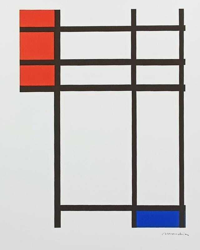 1970s Piet Mondrian Limited Edition Lithograph Numbered In Pencil. photo furniture